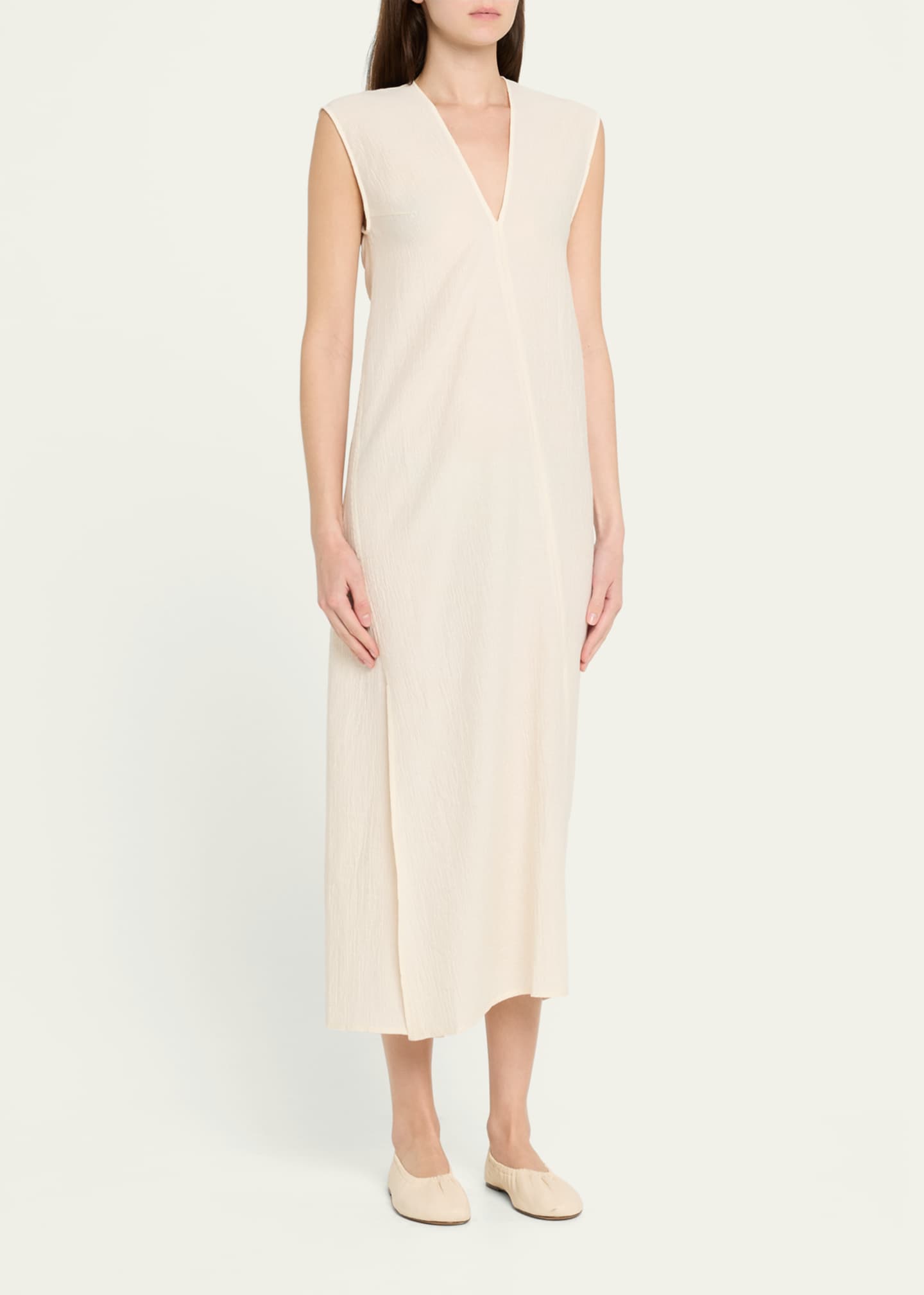 Studio Nicholson Lise Sleeveless Asymmetric Midi Dress Image 4 of 5