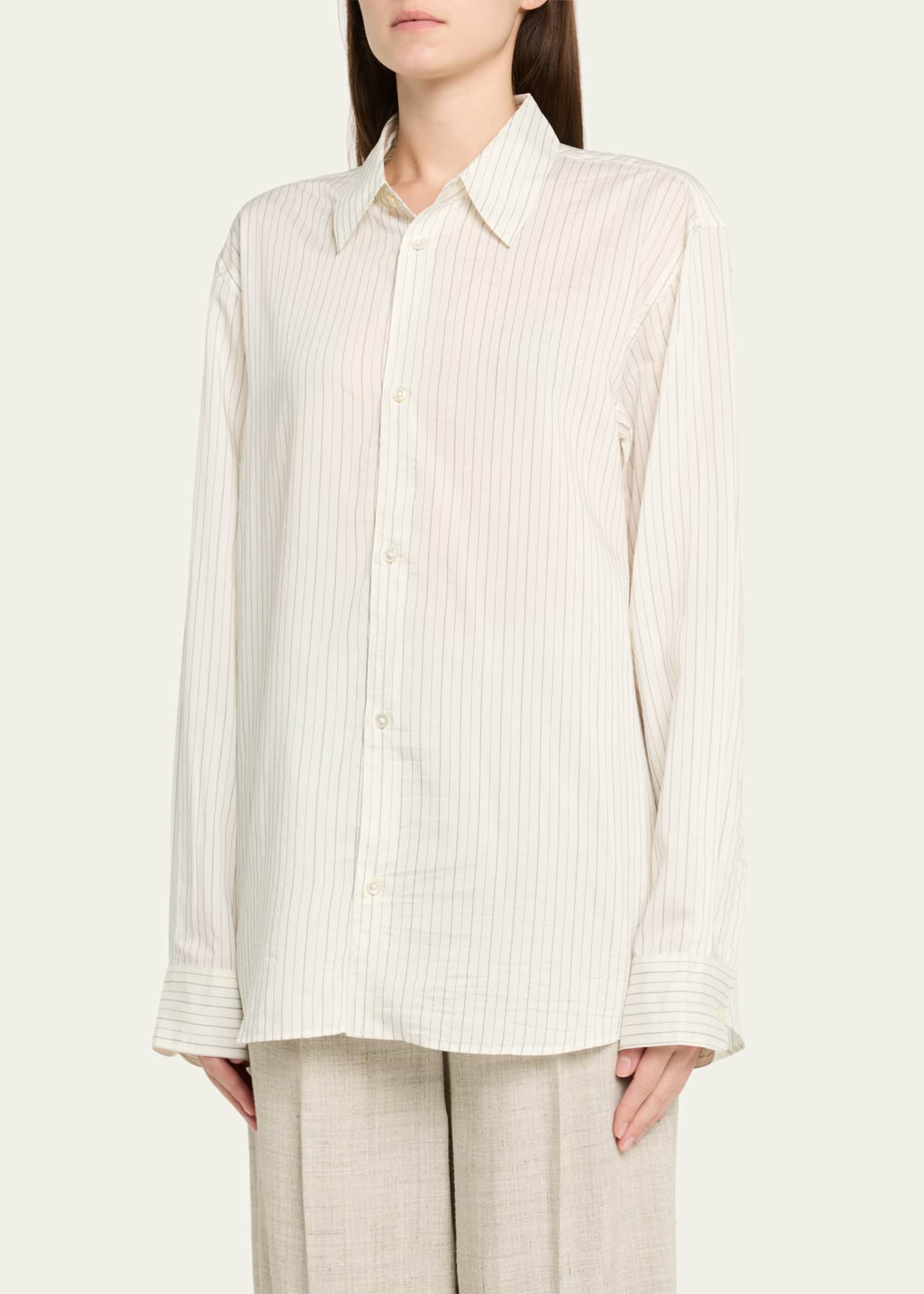 Studio Nicholson Pinstripe Boxy Shirt Image 4 of 5