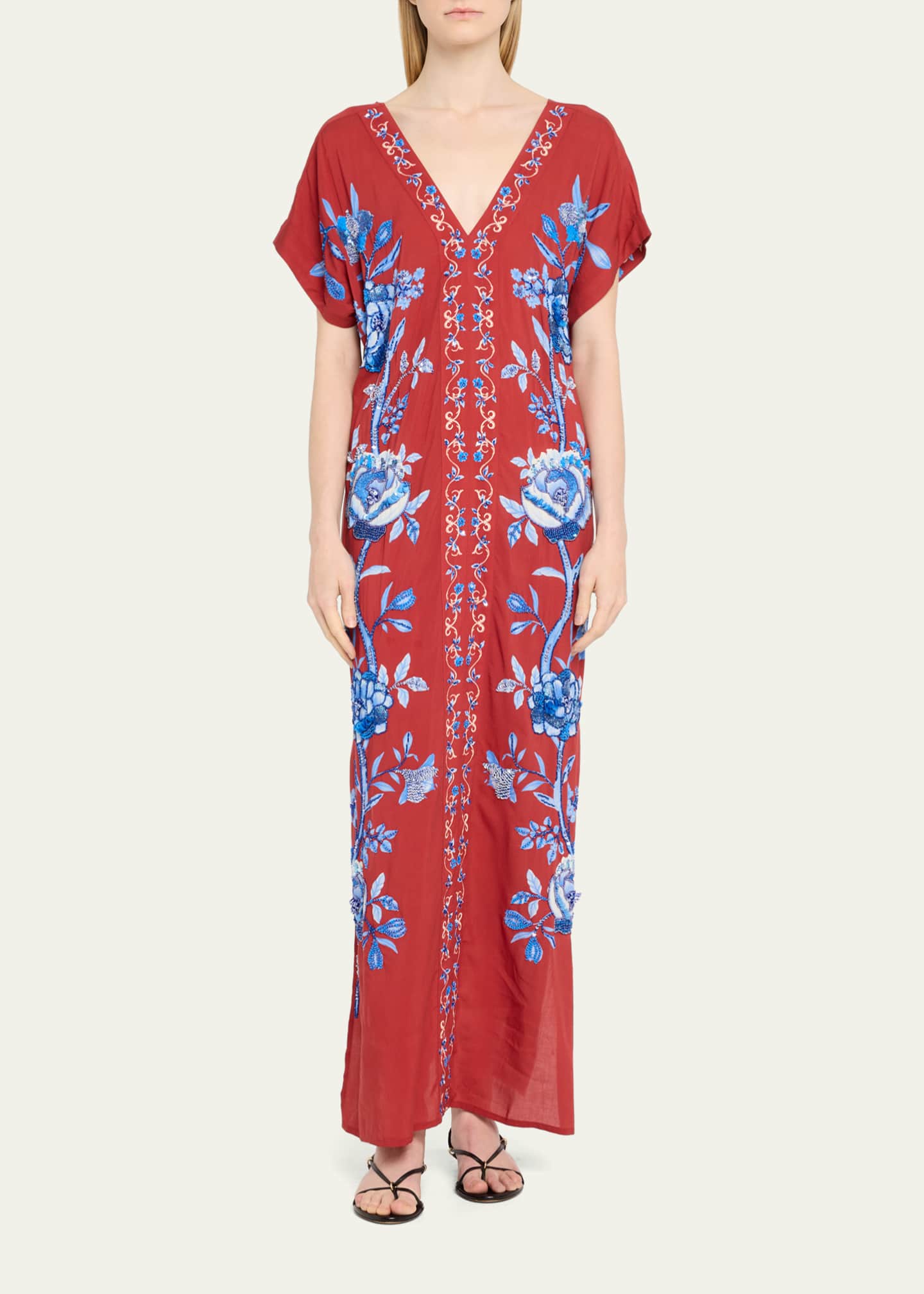 Verandah Rust Floral Draped Dress Image 2 of 4