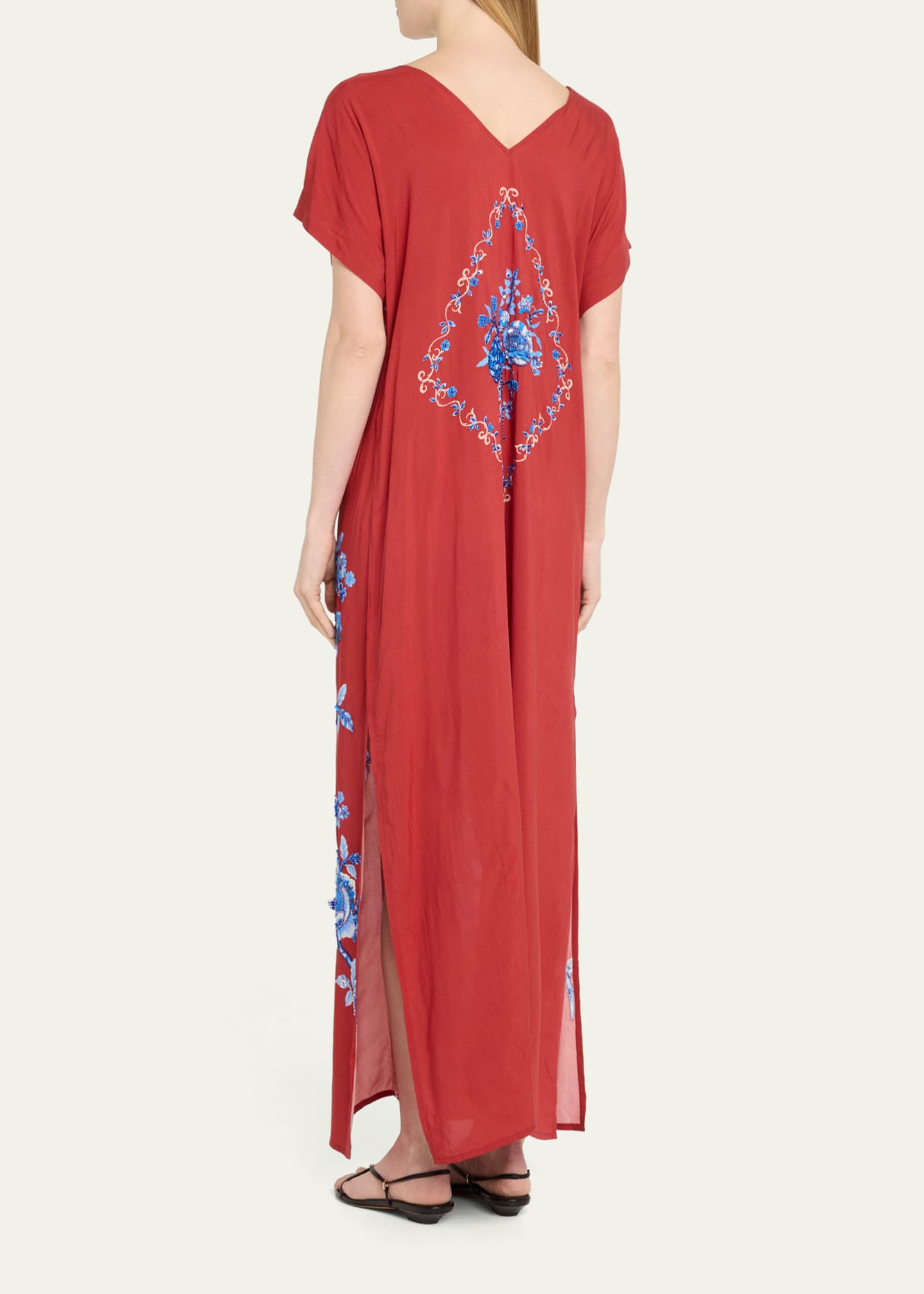 Verandah Rust Floral Draped Dress Image 3 of 4