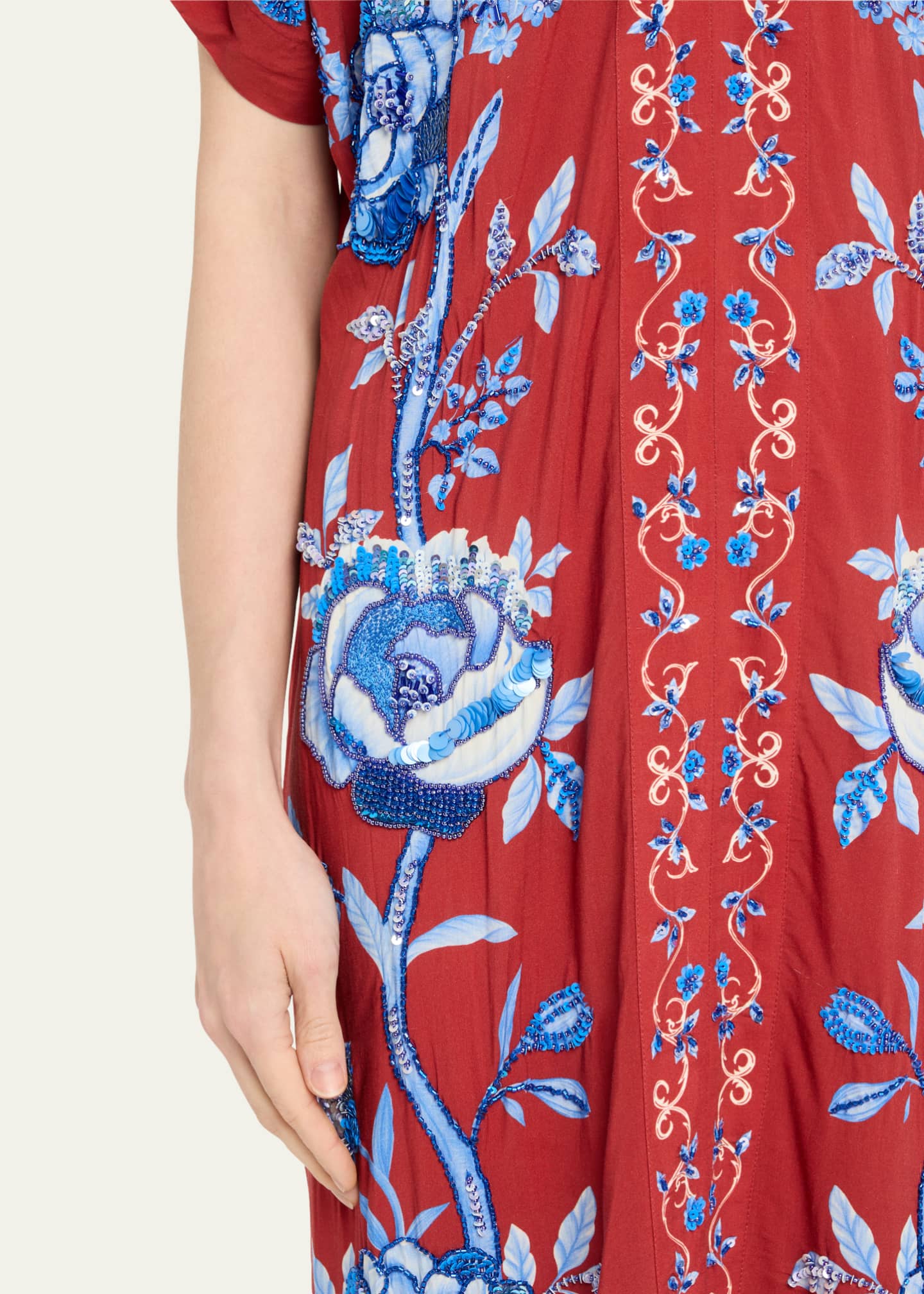 Verandah Rust Floral Draped Dress Image 4 of 4