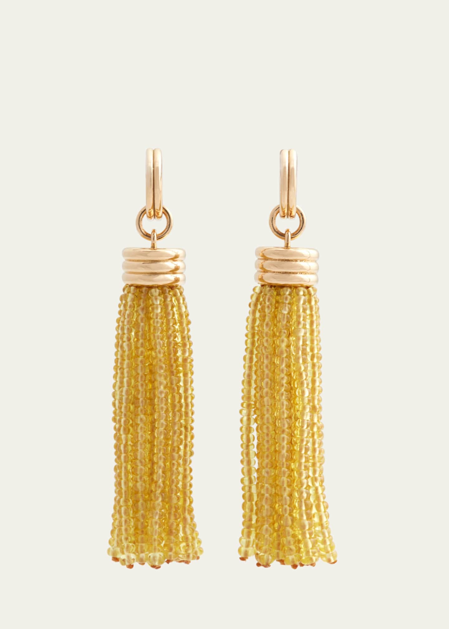 Sherman Field, 1967 18K Yellow Gold Triple Tassel Yellow Sapphire Rondelles Earrings