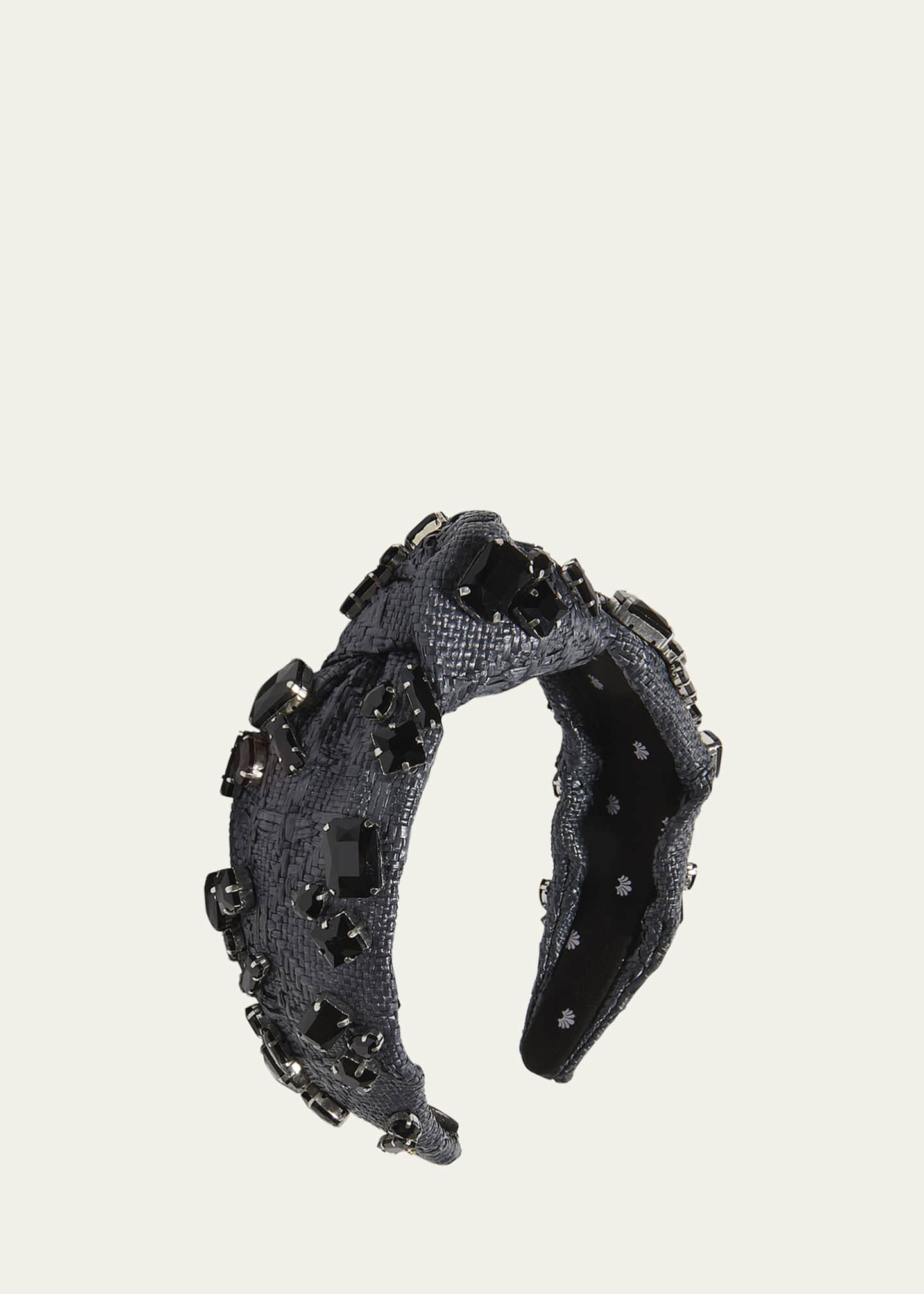 Lele Sadoughi Knotted Embellished Raffia Headband Image 1 of 2