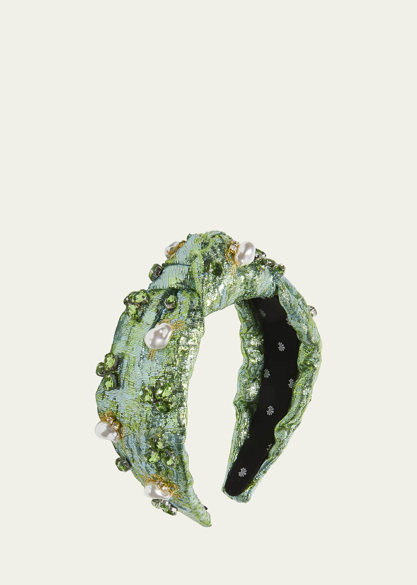 Lele Sadoughi Marina Knotted Jacquard Embellished Headband Image 1 of 2