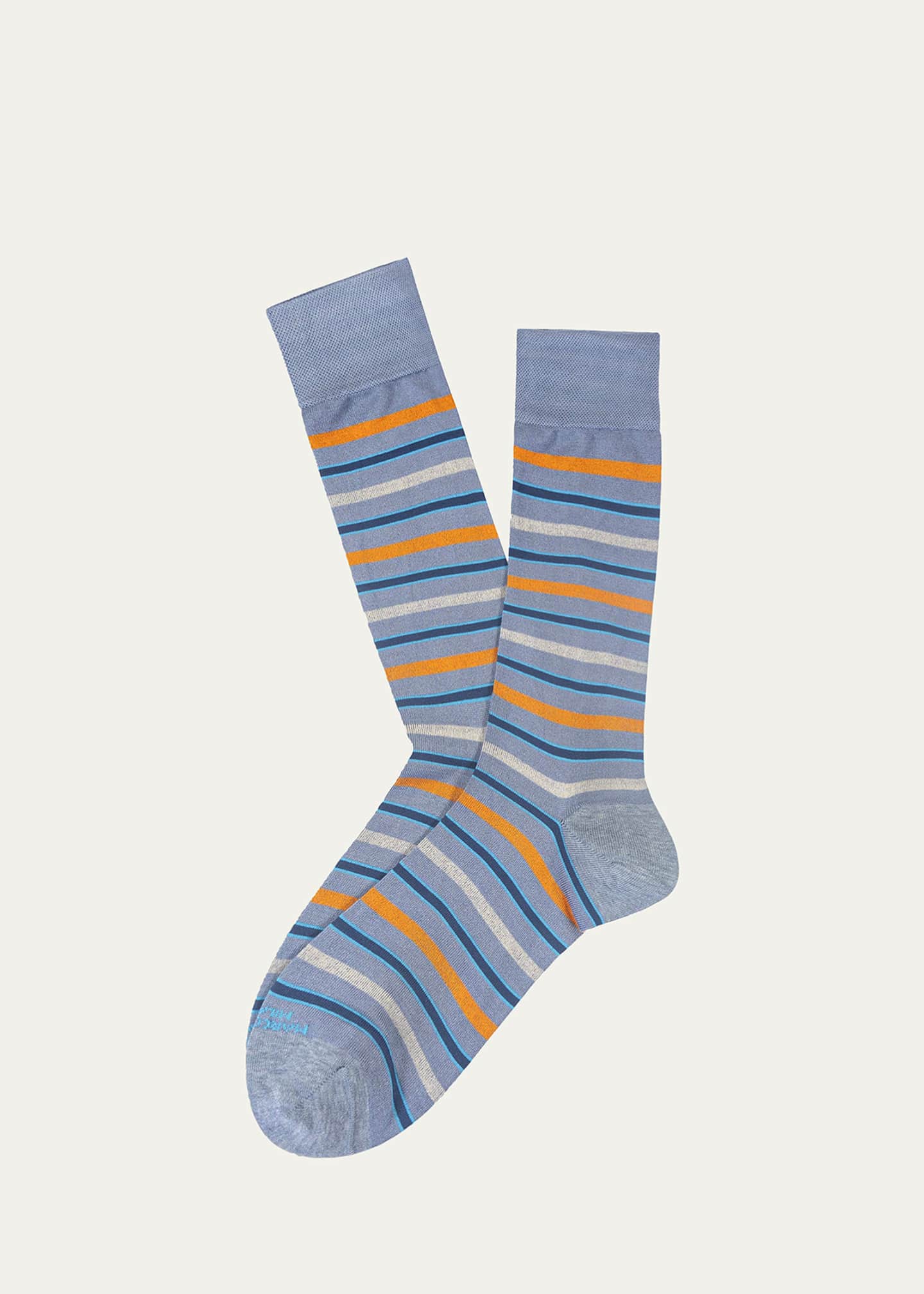Marcoliani Men's Modal Multi-Stripe Crew Socks
