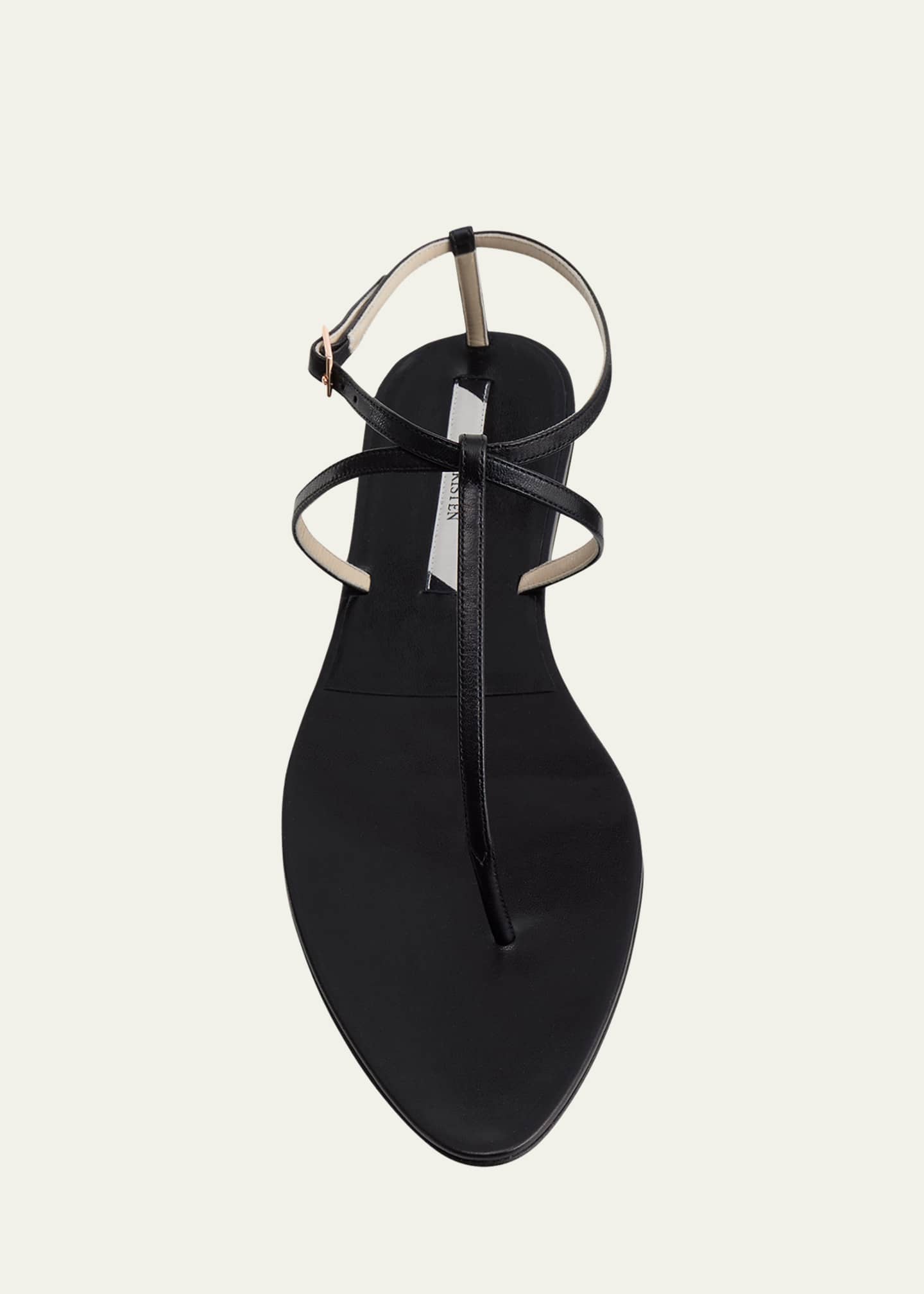 Christen Mono Leather T-Strap Flat Sandals Image 3 of 3