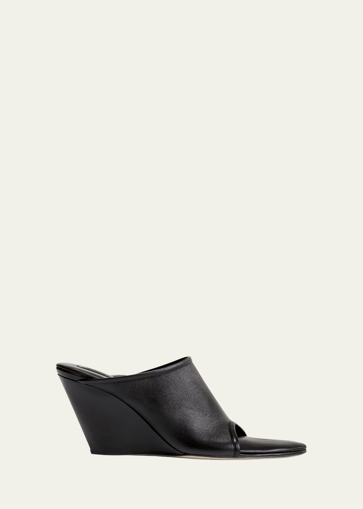 Christen Stretch Leather Wedge Slide Sandals Image 1 of 2