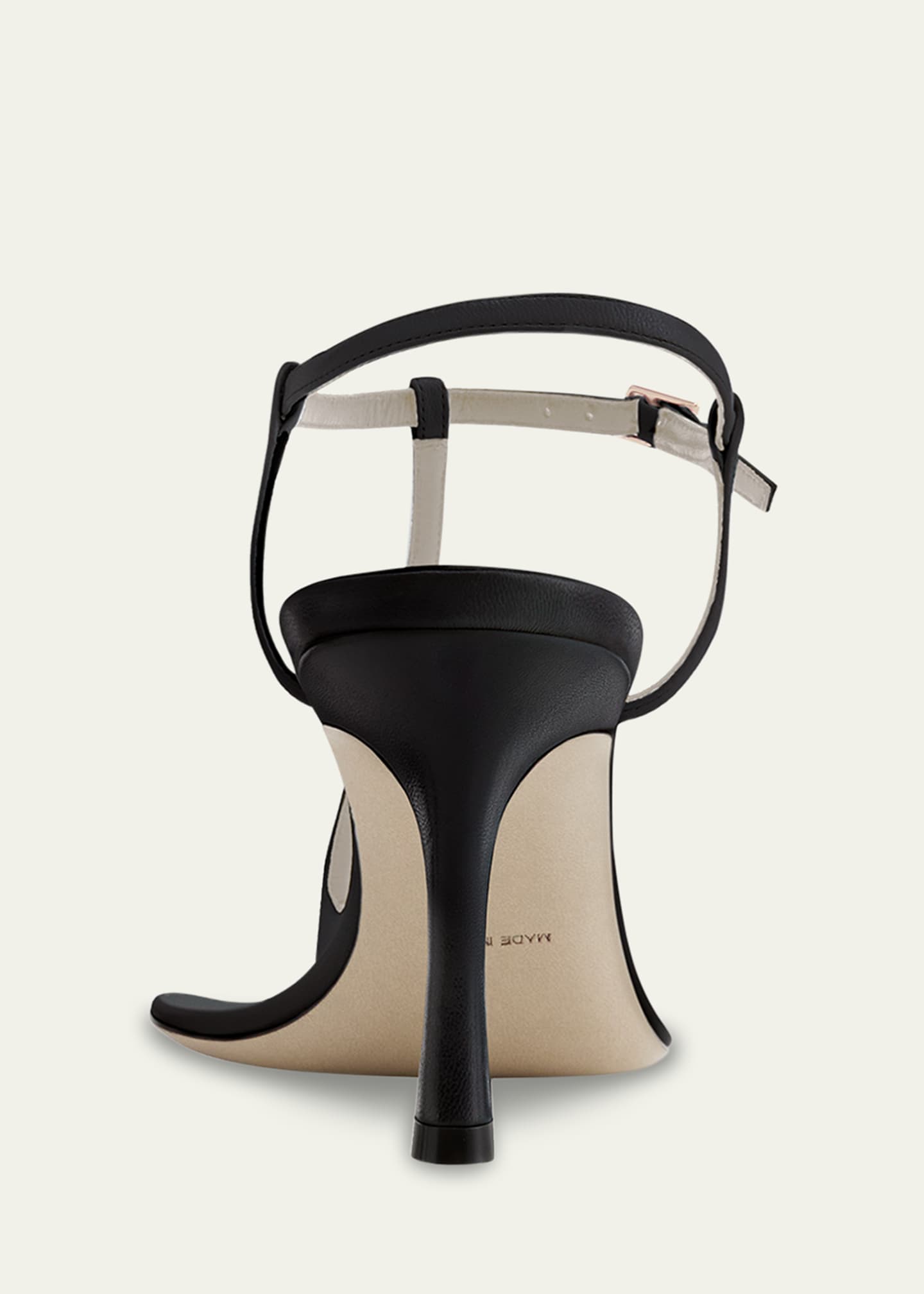 Christen Mono Leather T-Strap Stiletto Sandals Image 2 of 3