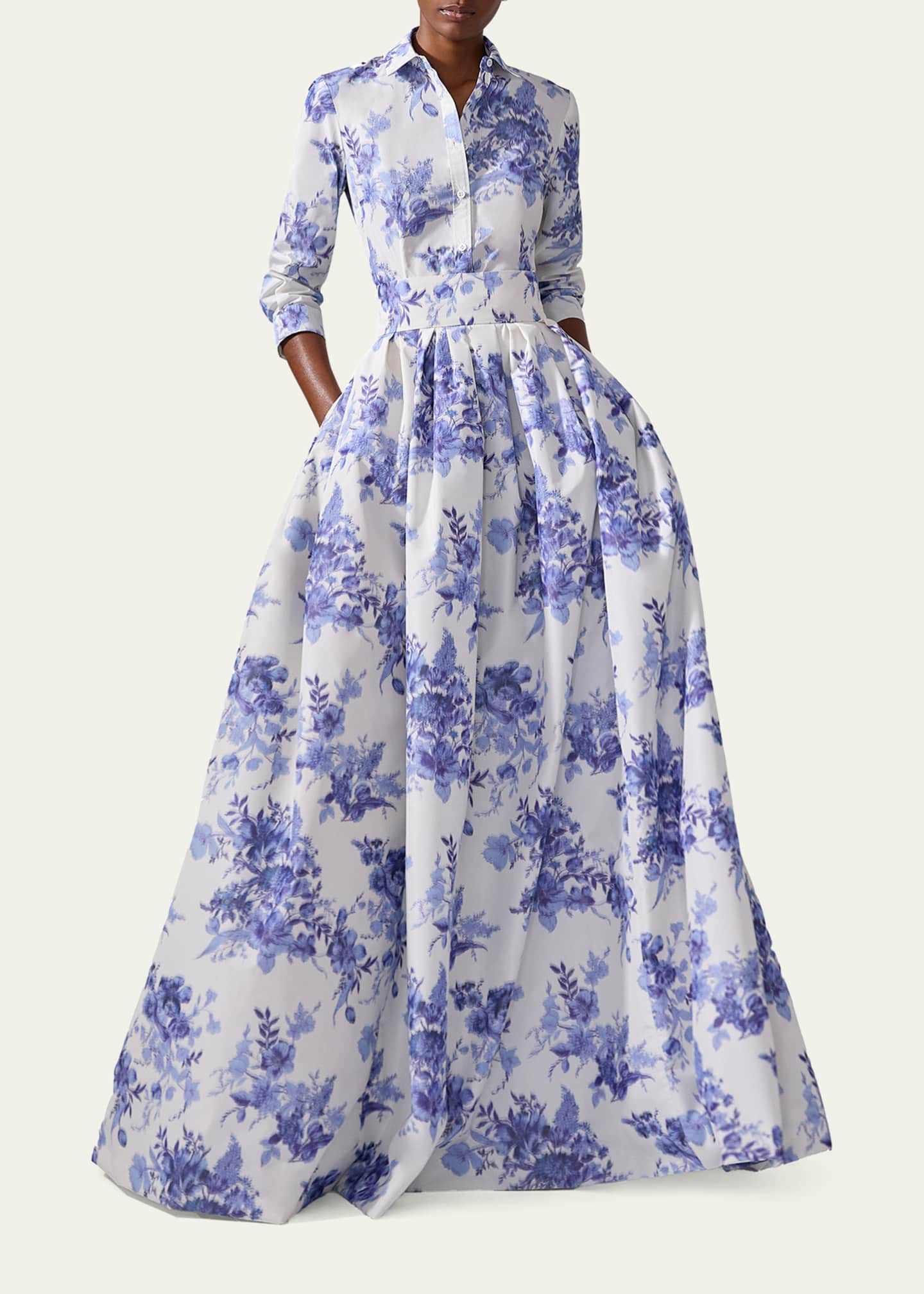 Carolina Herrera Blur Floral Ball Skirt Image 2 of 3