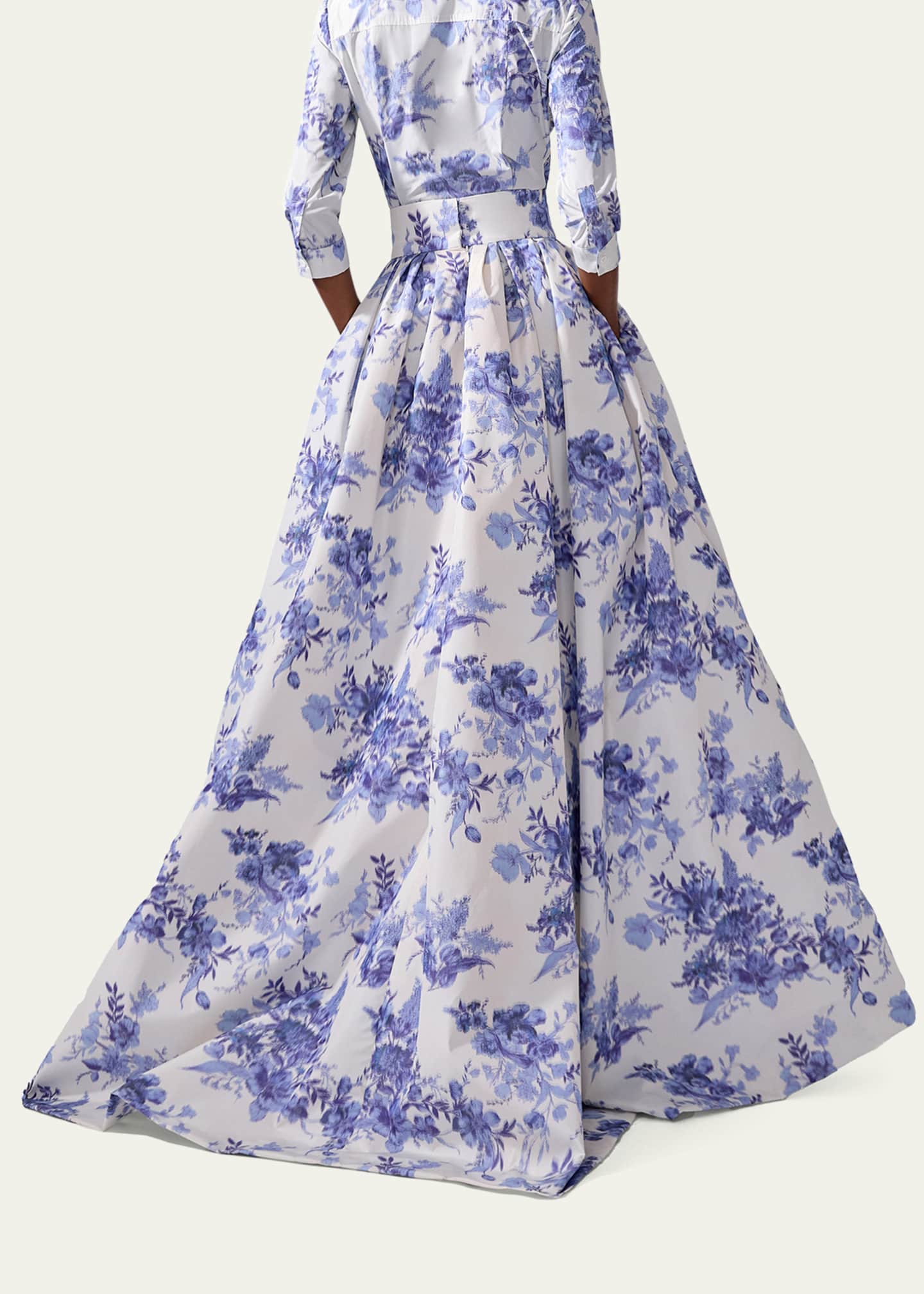 Carolina Herrera Blur Floral Ball Skirt Image 3 of 3