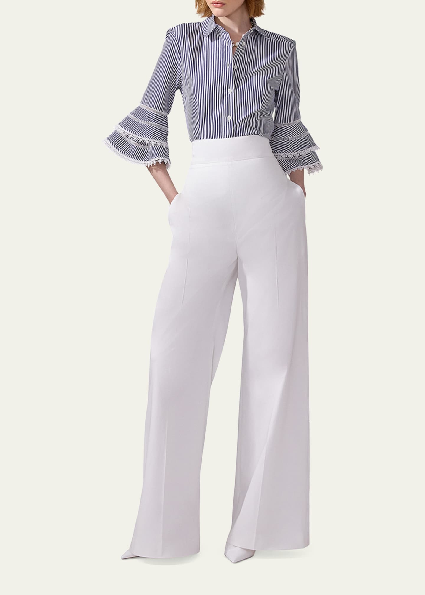 Carolina Herrera Tailored Wide Leg Pants Image 2 of 3