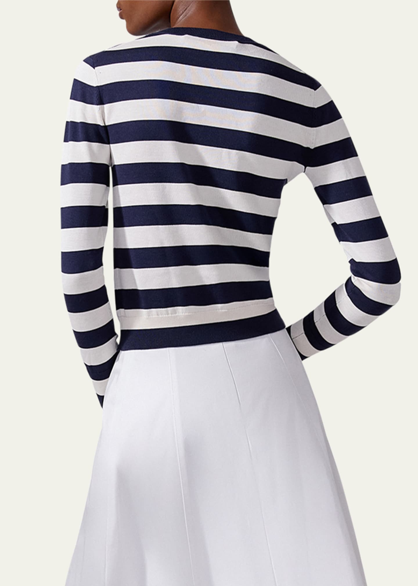 Carolina Herrera Stripe Floral Applique Sweater Image 3 of 3