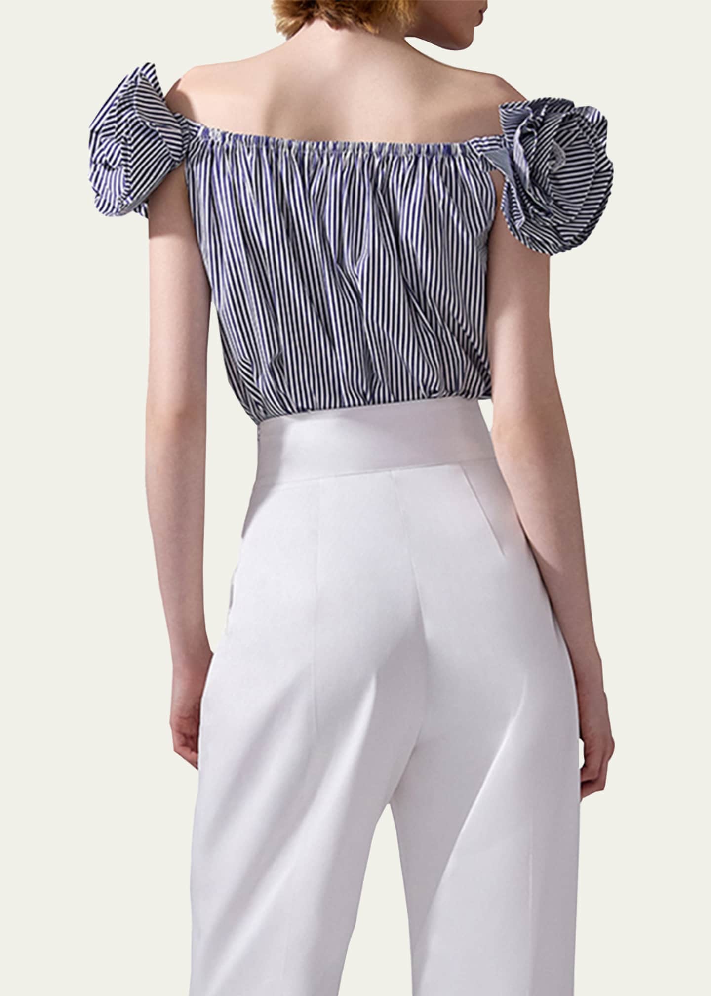 Carolina Herrera Embroidered Flower Off-the-Shoulder Top Image 3 of 4