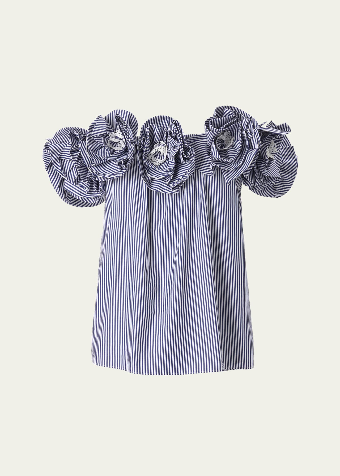 Carolina Herrera Embroidered Flower Off-the-Shoulder Top Image 1 of 4