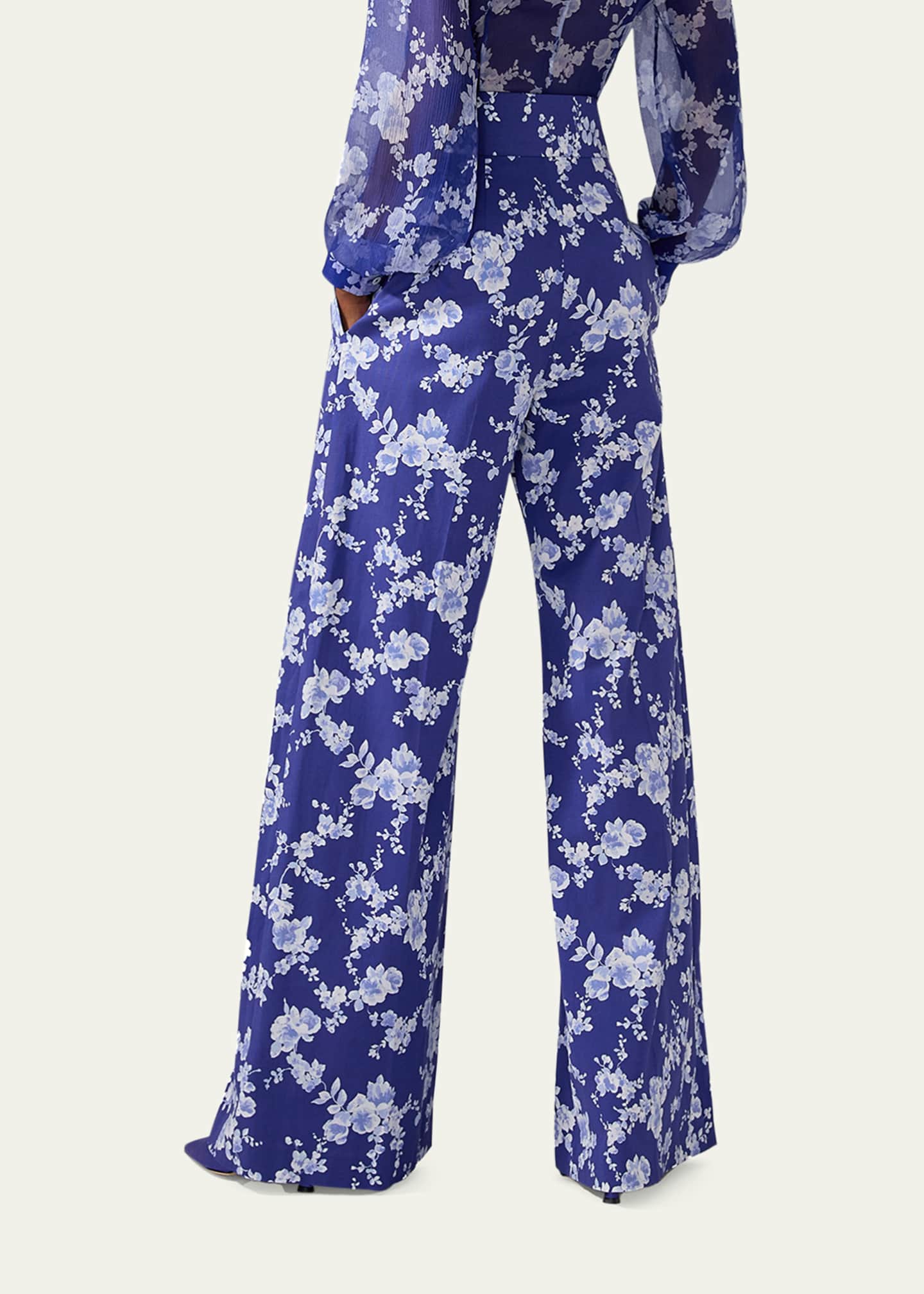 Carolina Herrera Floral Wide Leg Pants Image 3 of 3