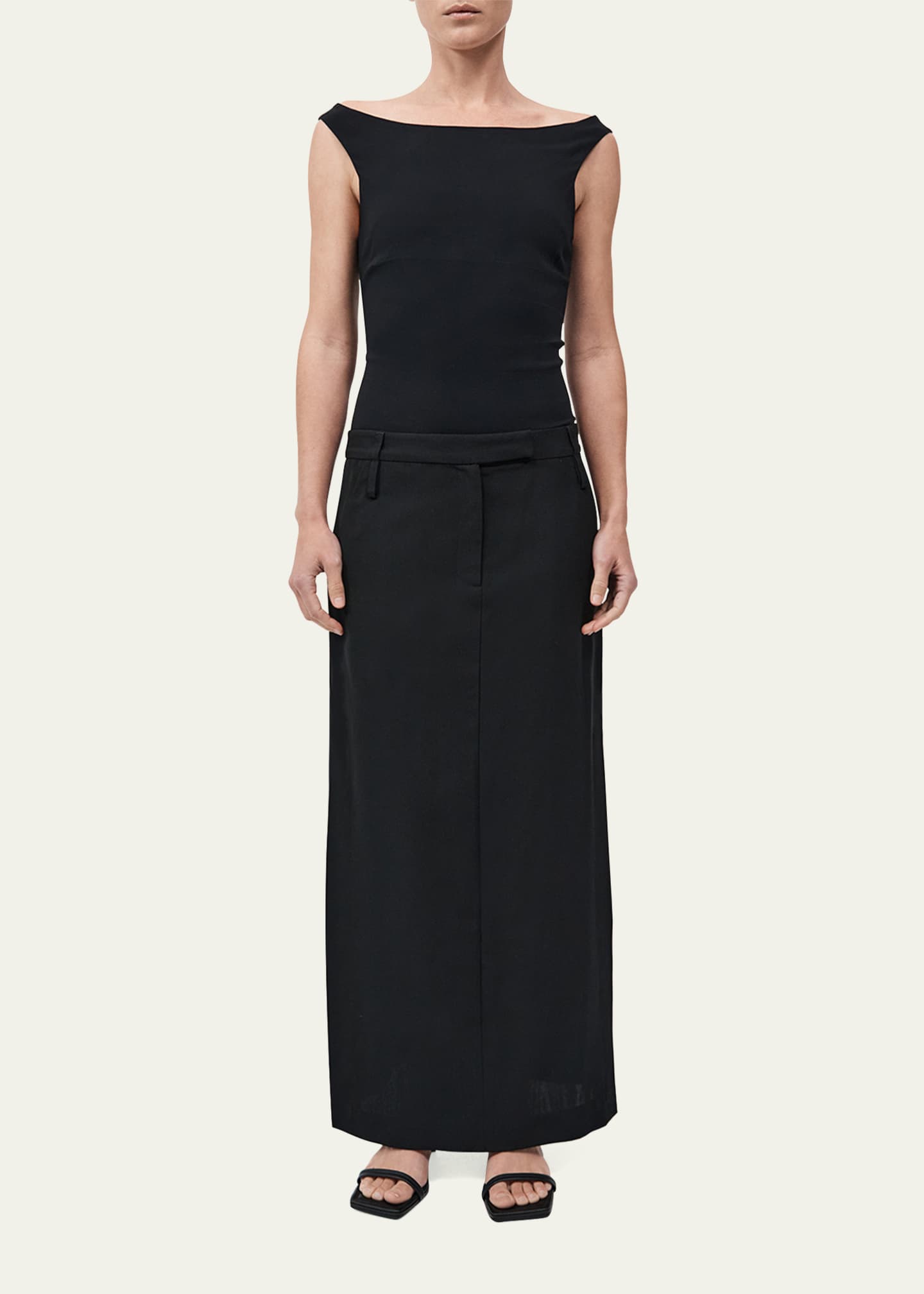St. Agni Double-Loop Straight Maxi Skirt Image 2 of 5