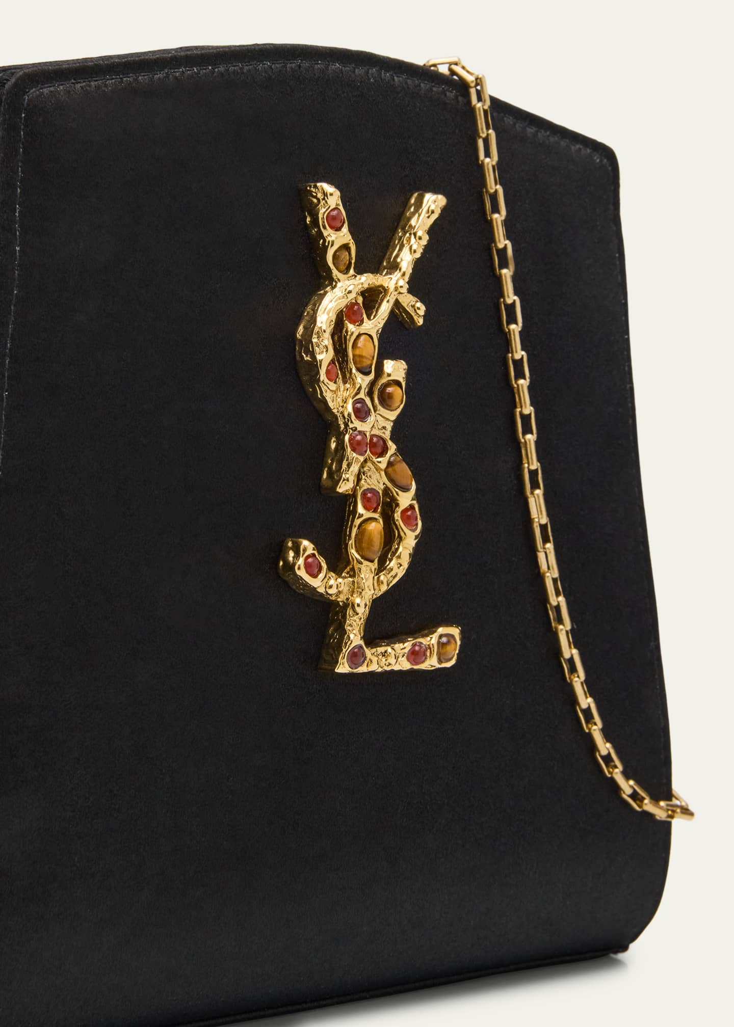 Saint Laurent Mini YSL Evening Wristlet in Satin Image 5 of 5
