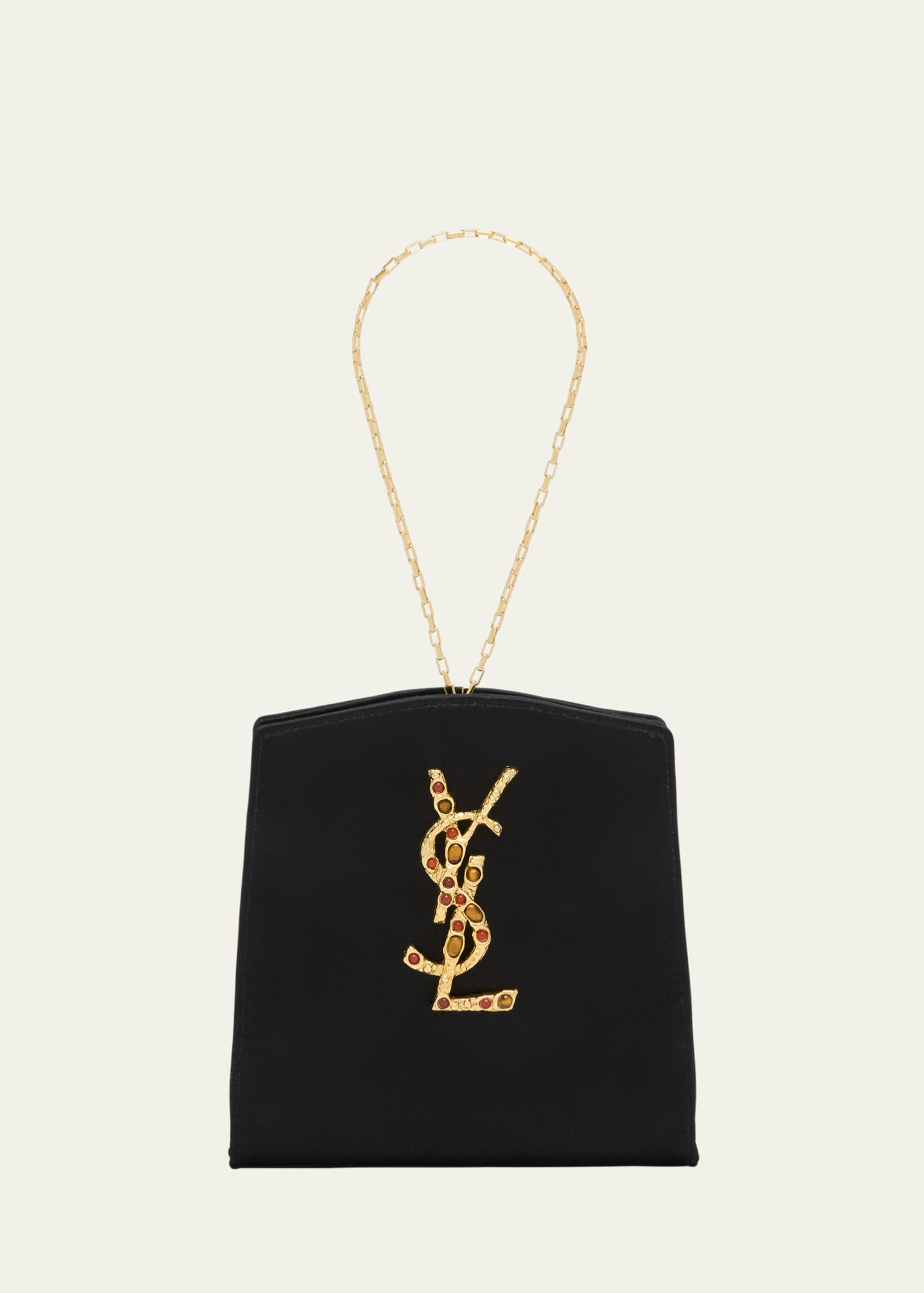 Saint Laurent Mini YSL Evening Wristlet in Satin Image 1 of 5