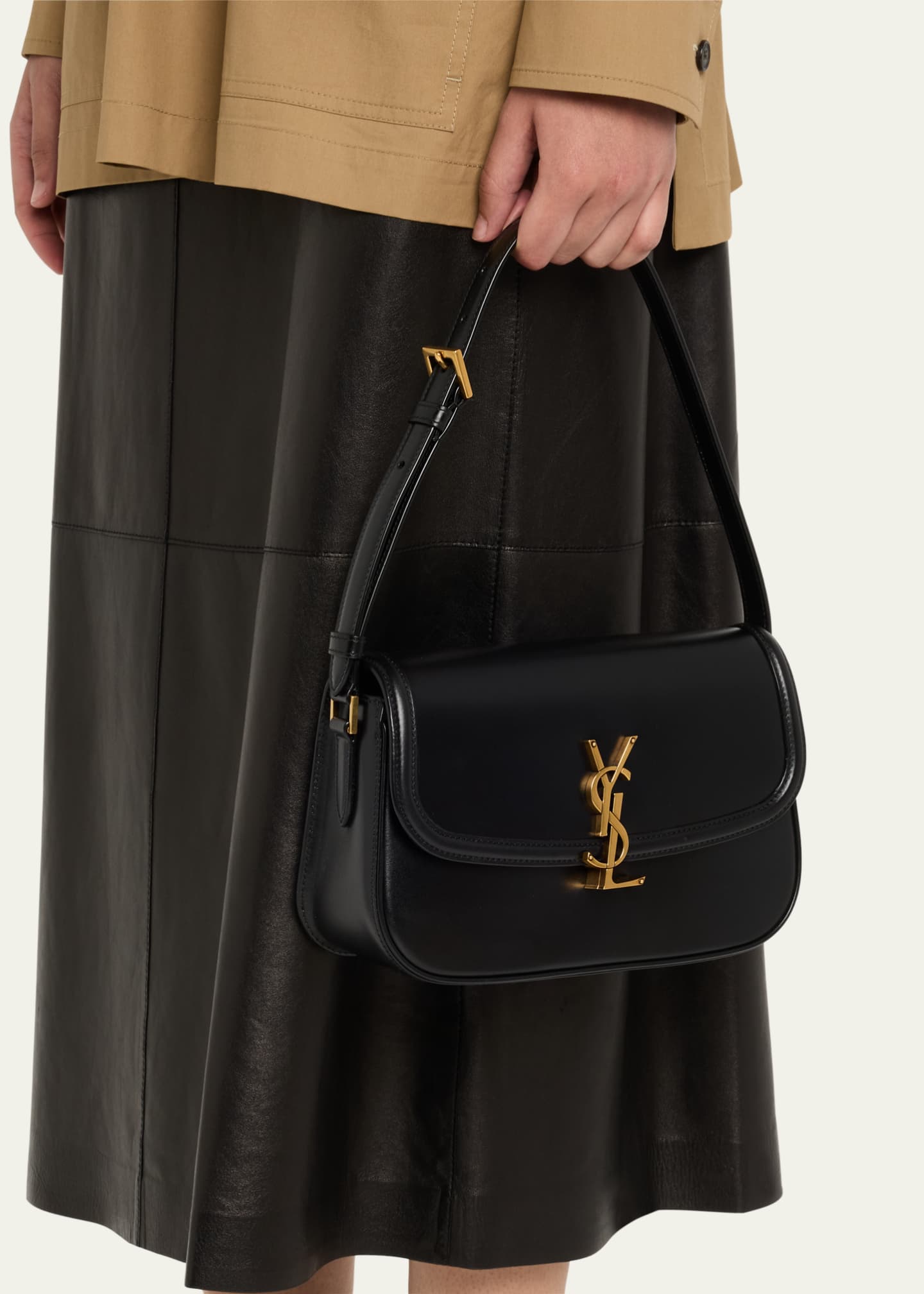 【関税&送料込】Saint Laurent Black Leather Solferino Should Saint Laurent Leather Crossbody Bag