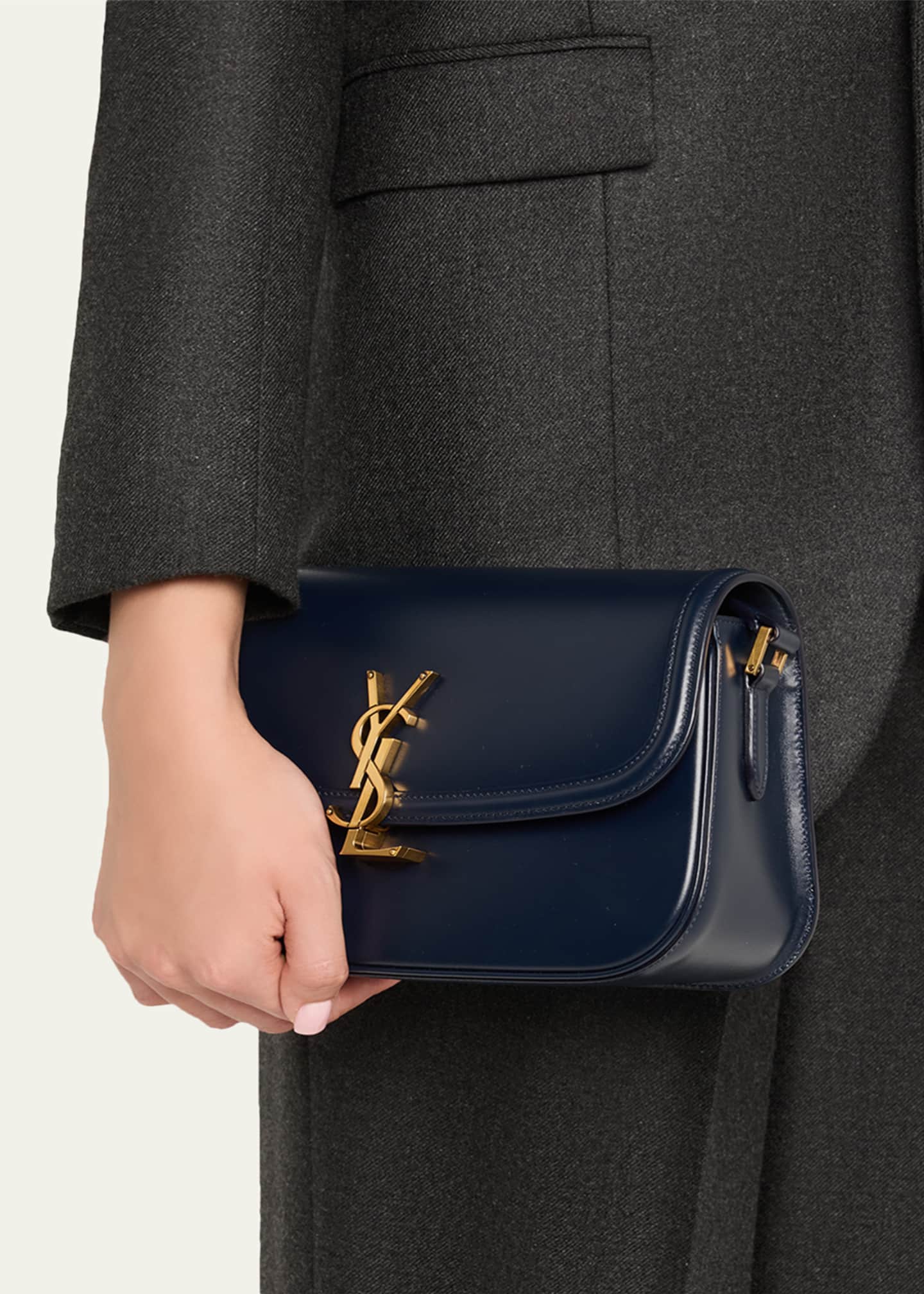 Saint Laurent Solferino Medium YSL Shoulder Bag in Smooth Leather