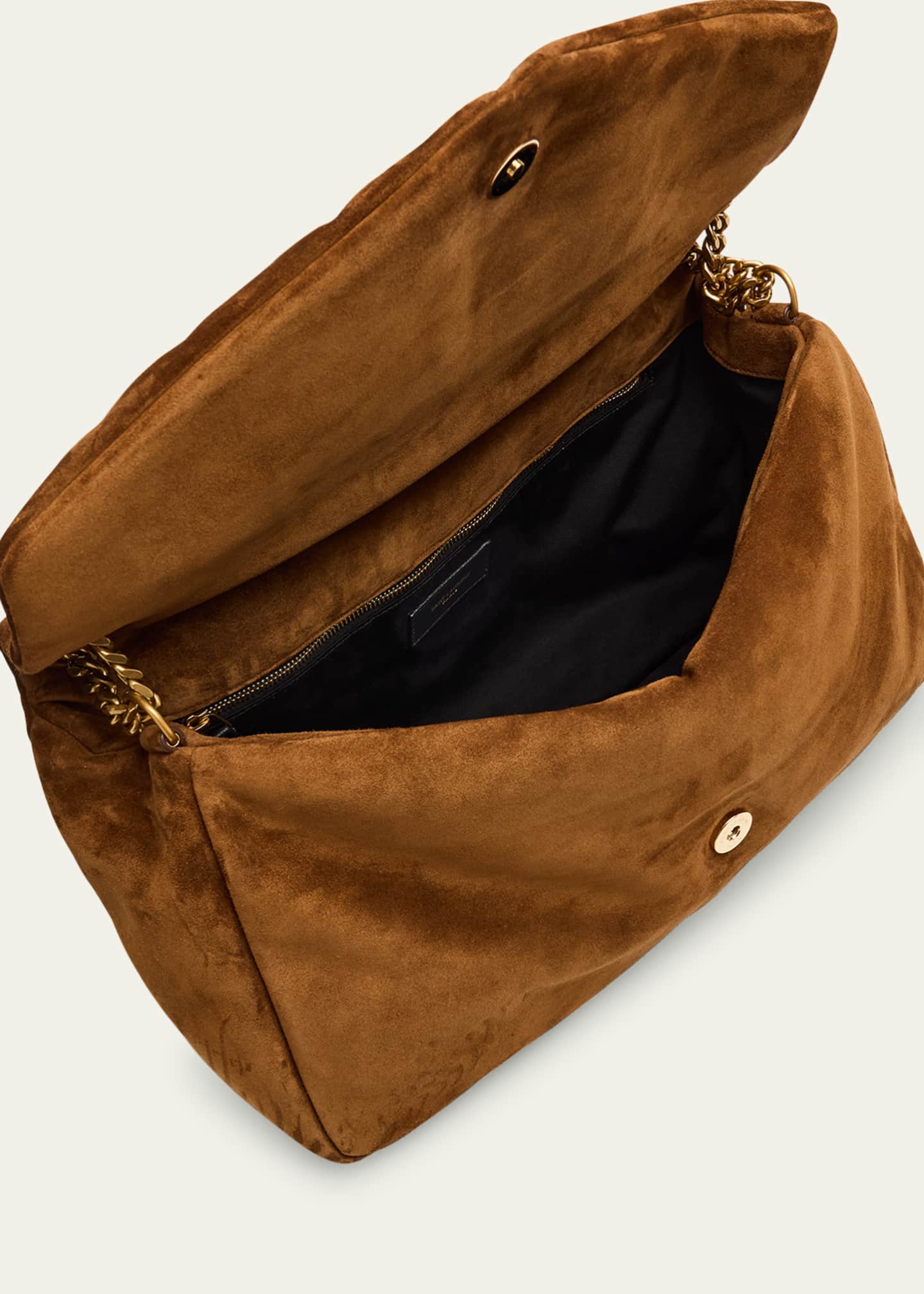 Saint Laurent Calypso Large YSL Chain Shoulder Bag in Suede