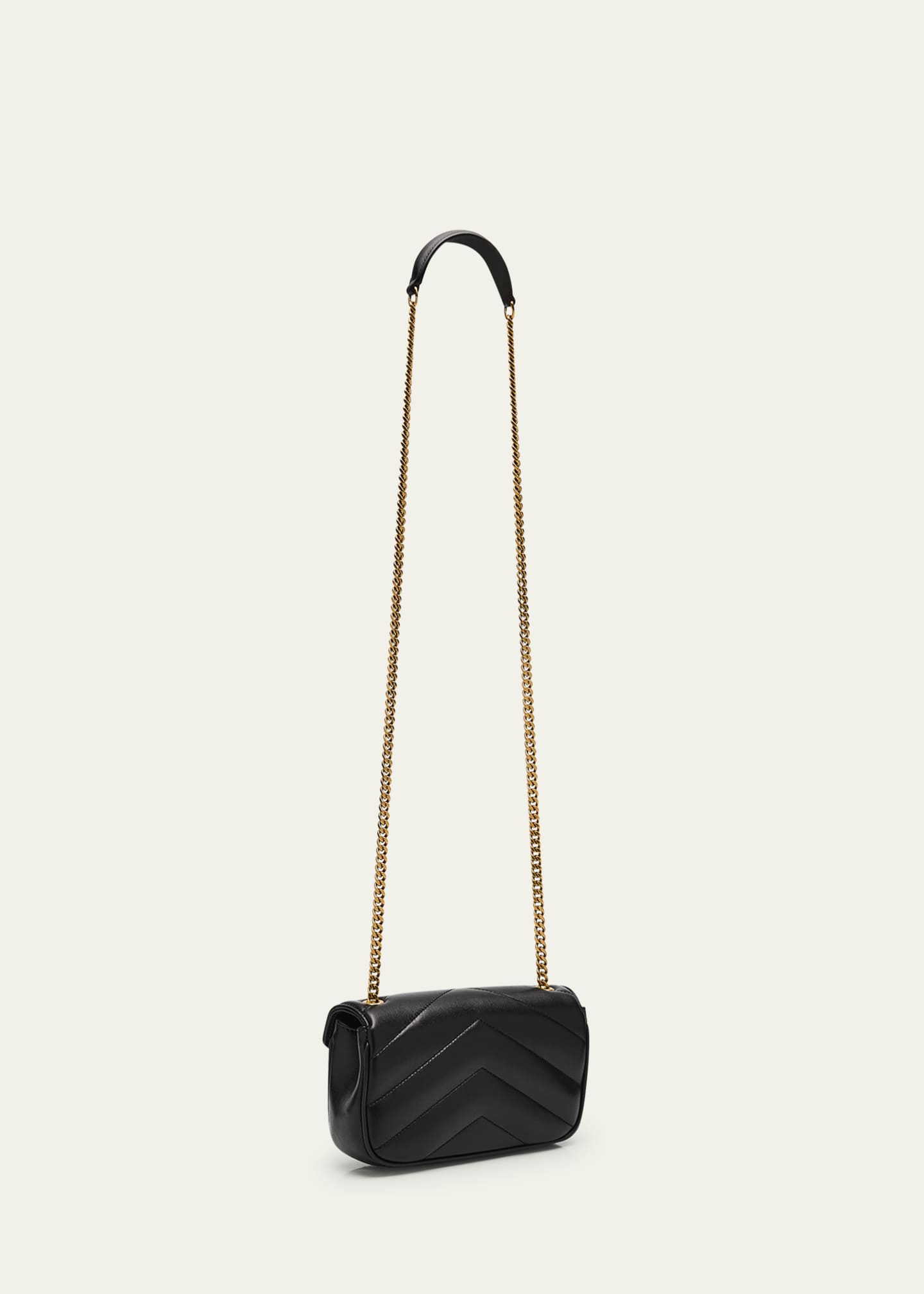 Saint Laurent Loulou Mini YSL Chain Crossbody Bag in Quilted