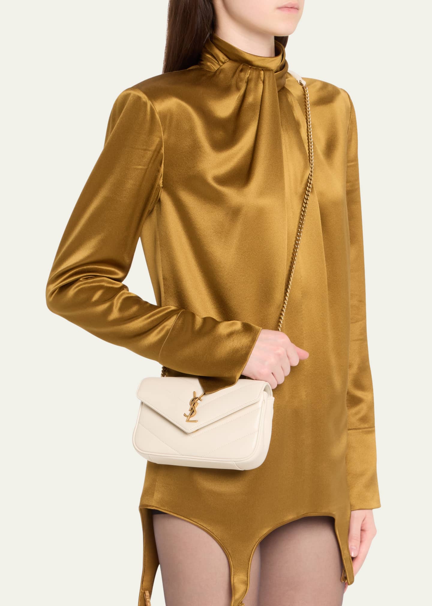 【本物保証】 Crossbody Chain YSL Mini Loulou Laurent Saint Bag Quilted in リュック/バックパック