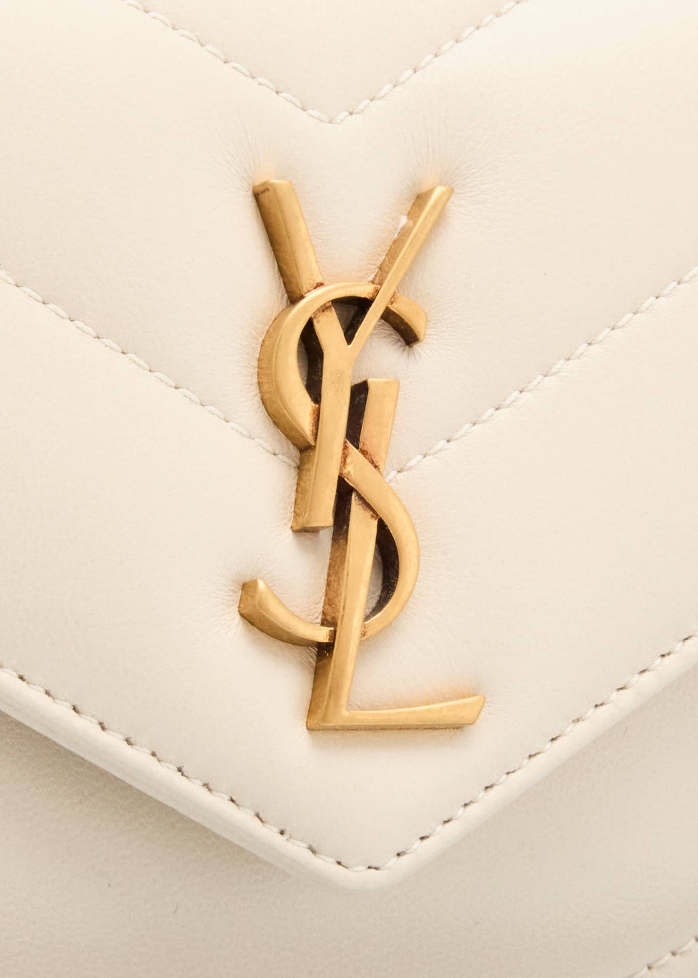Saint Laurent Loulou Mini YSL Chain Crossbody Bag in Quilted