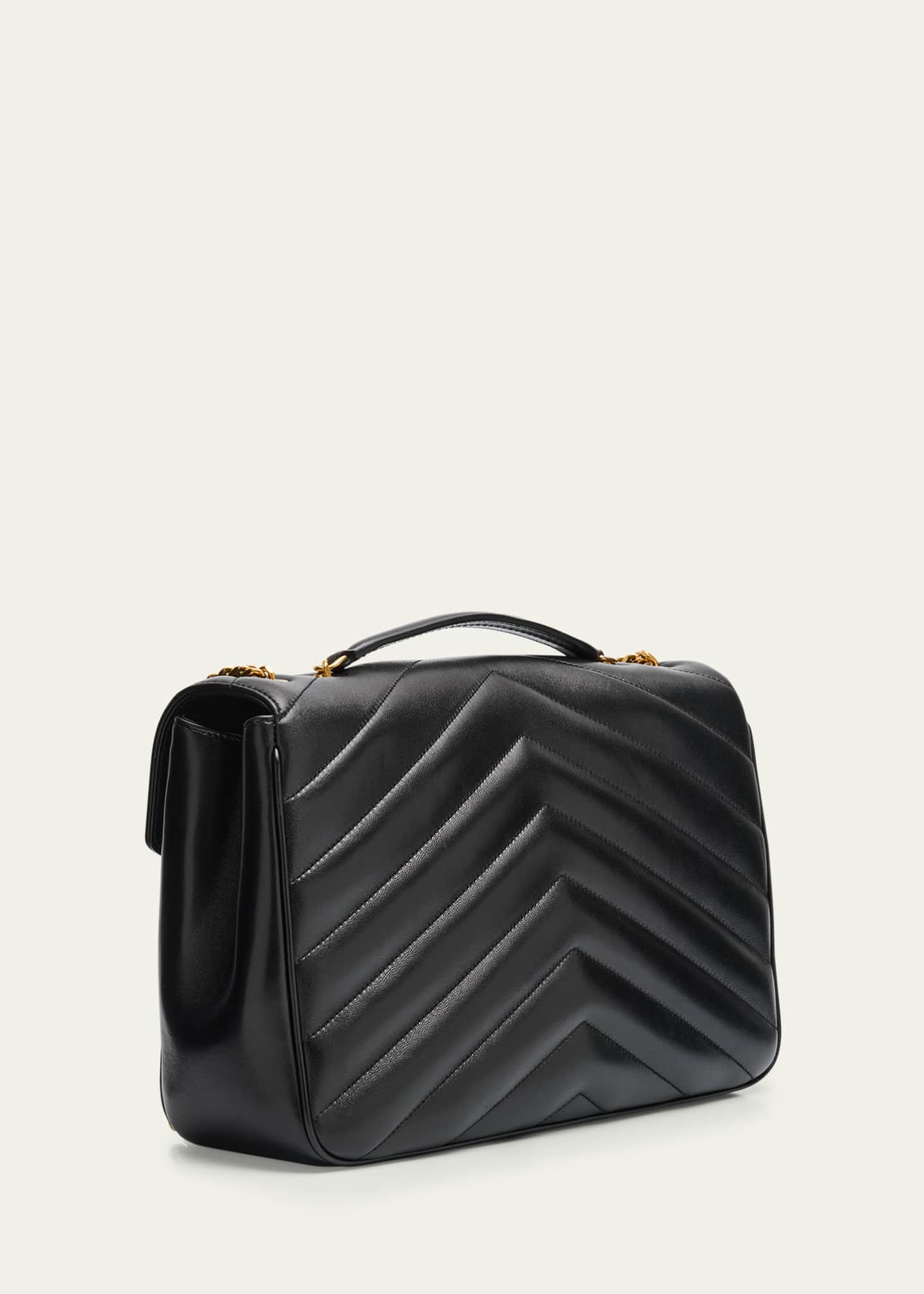 Saint Laurent Loulou Large YSL Chain Shoulder Bag in Quilted Leather Image 3 of 6