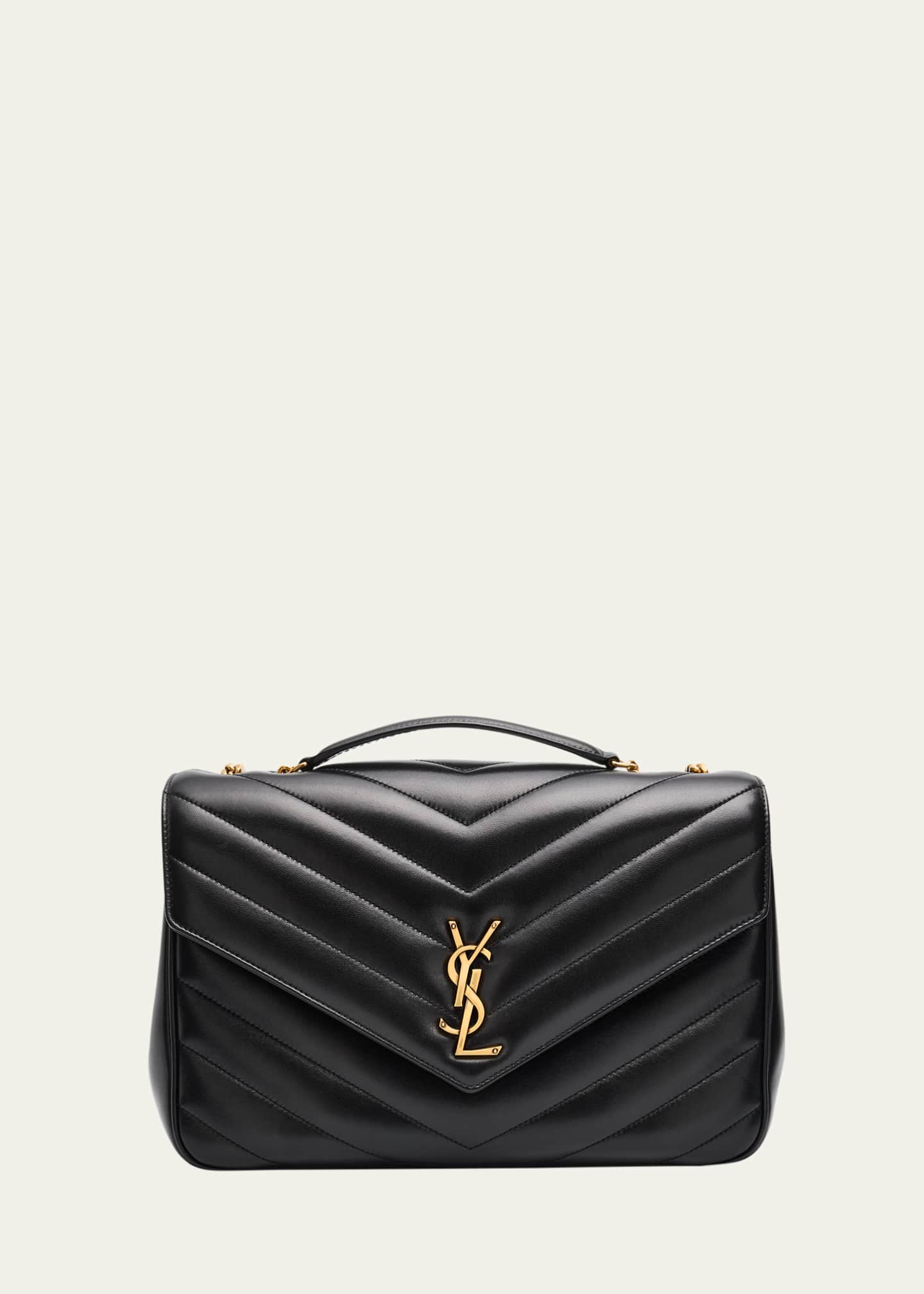 Saint Laurent Loulou Large YSL Chain Shoulder Bag in Quilted Leather Image 1 of 6