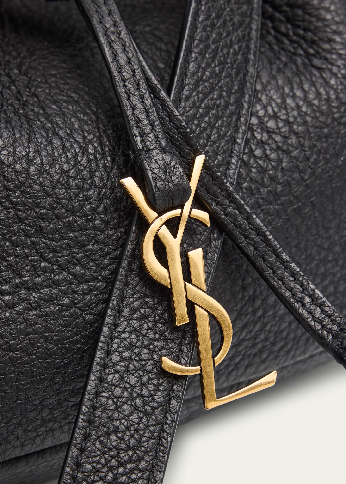 Saint Laurent Paris VII Mini YSL Hobo Bag in Grained Leather Image 6 of 7