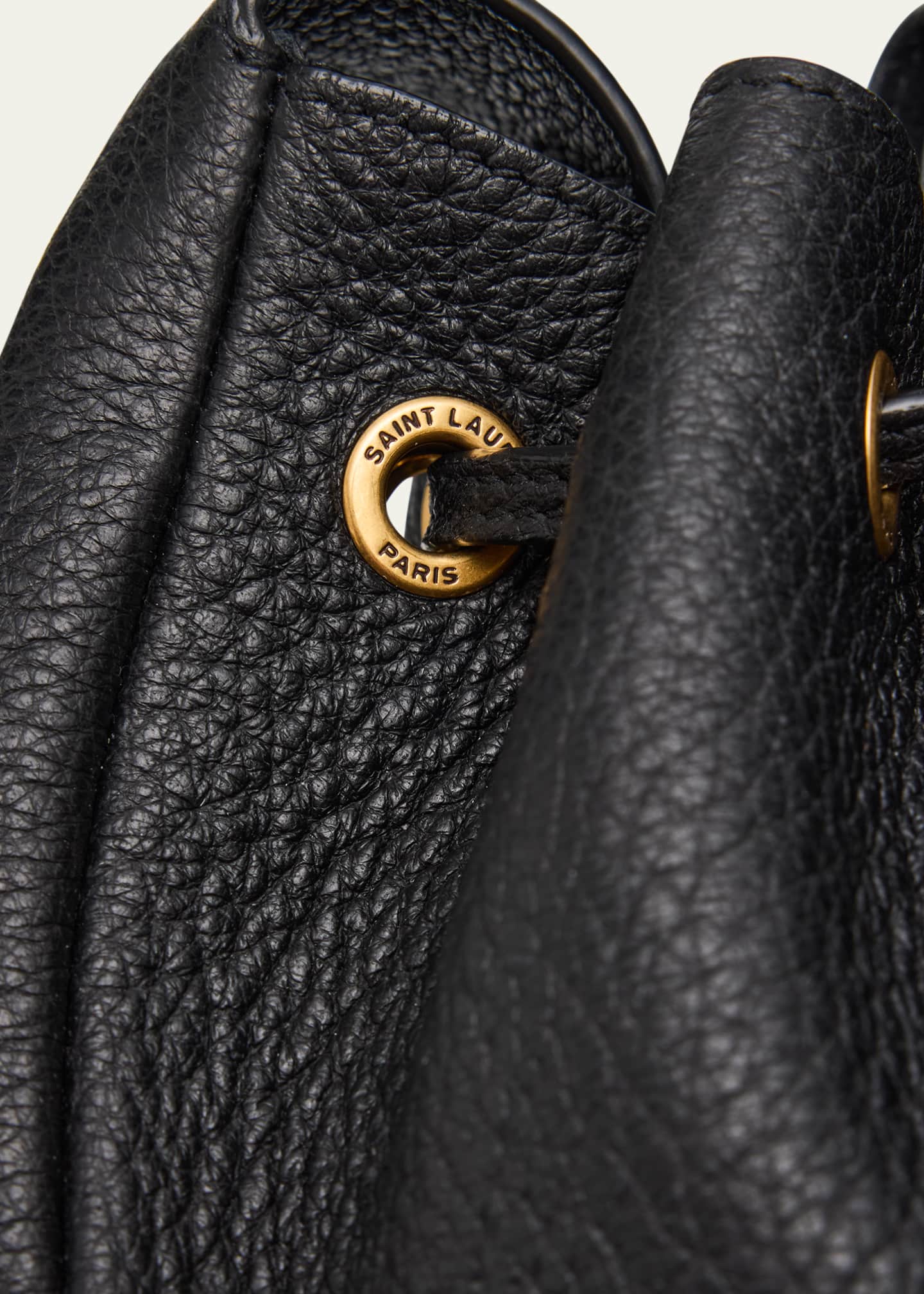 Saint Laurent Paris VII Mini YSL Hobo Bag in Grained Leather Image 7 of 7