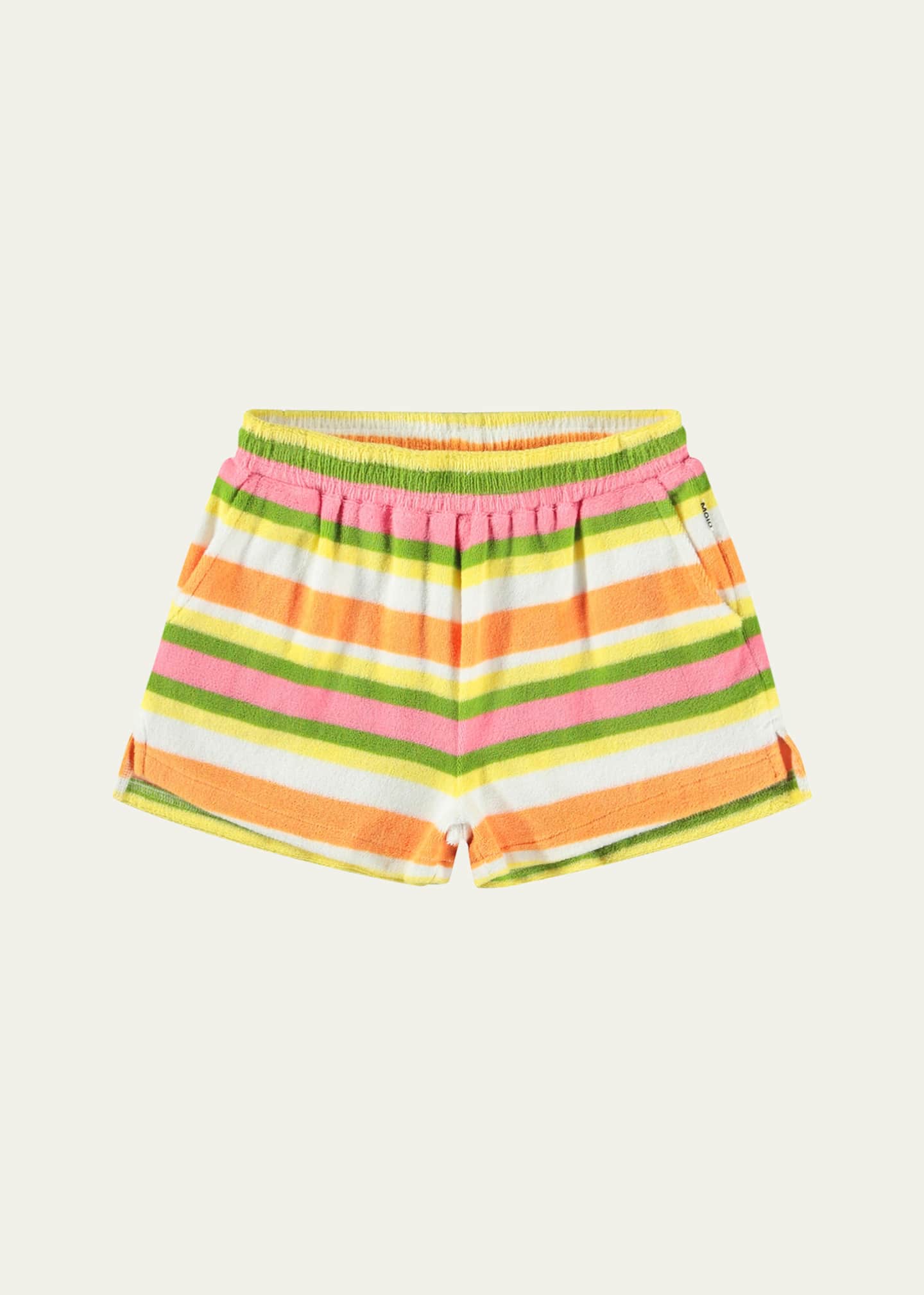 Molo Girl's Angel Striped Cotton Terry Shorts, Size 8-14 Image 1 of 3
