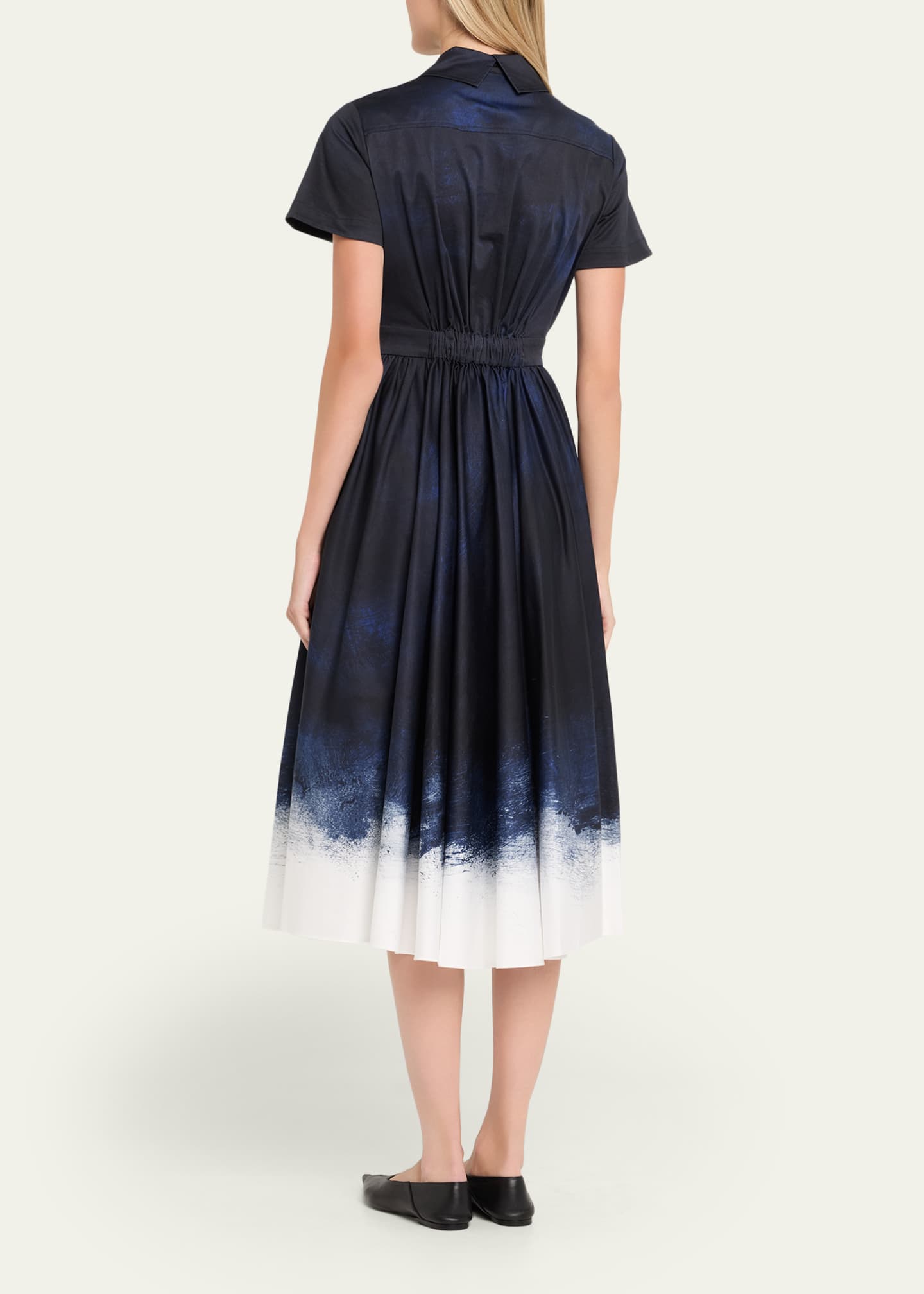 Jason Wu Collection Short-Sleeve Printed Cotton Shirtdress Image 3 of 5