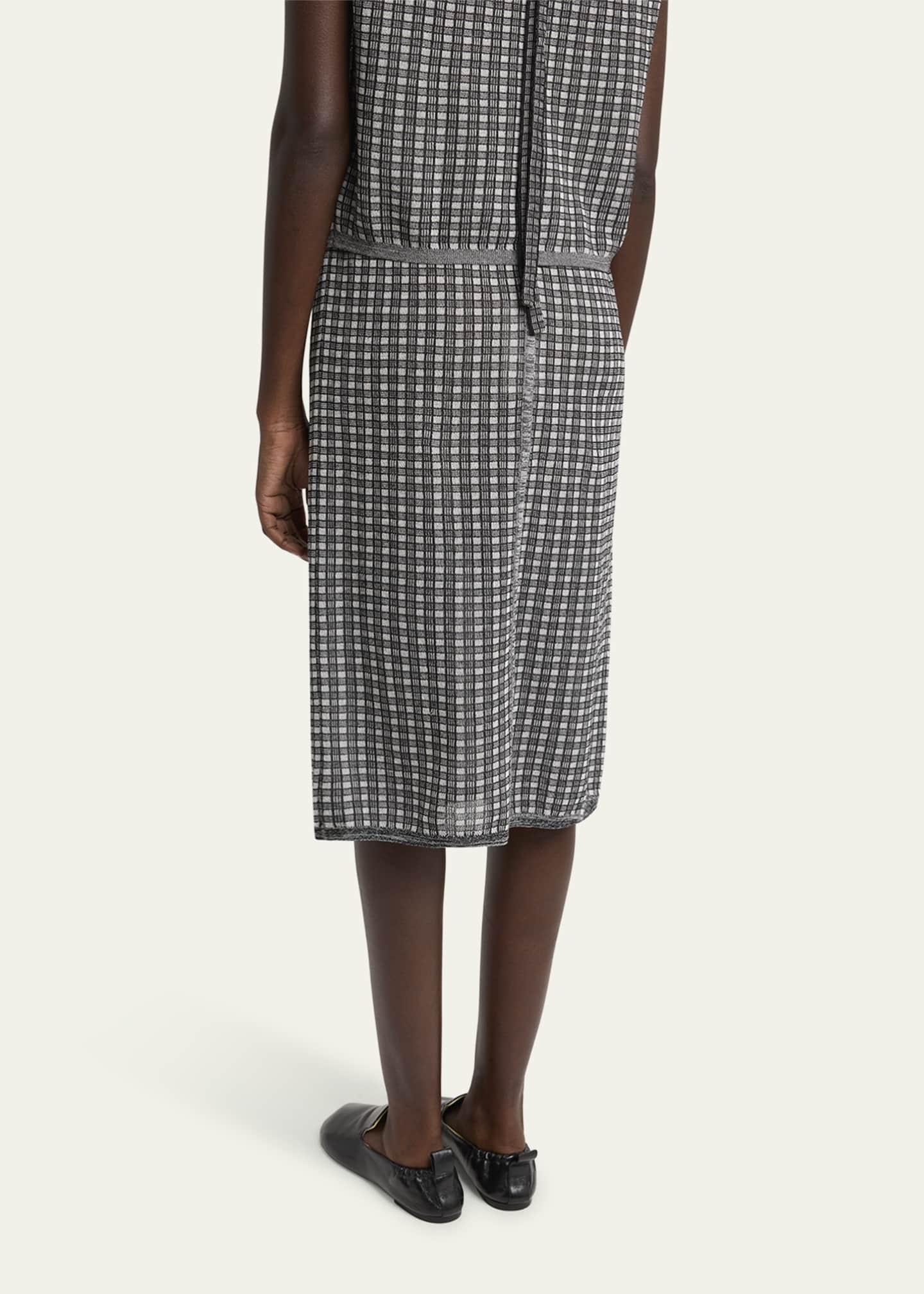 Proenza Schouler White Label Lori Knit Plaid Skirt Image 3 of 5