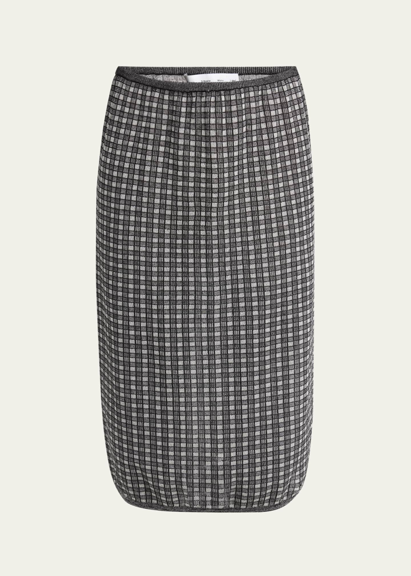 Proenza Schouler White Label Lori Knit Plaid Skirt Image 1 of 5