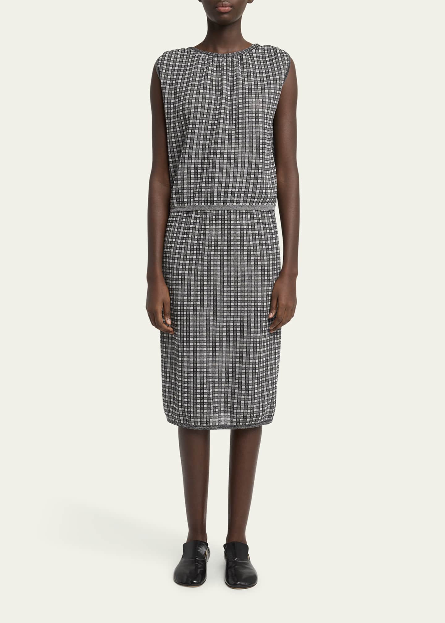 Proenza Schouler White Label Bradley Sleeveless Knit Plaid Top Image 2 of 5