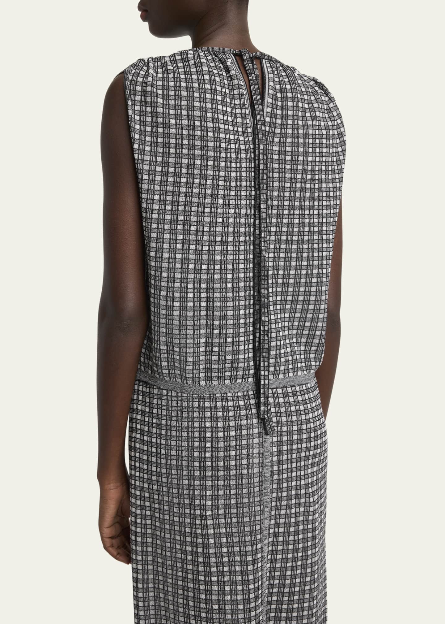 Proenza Schouler White Label Bradley Sleeveless Knit Plaid Top Image 3 of 5