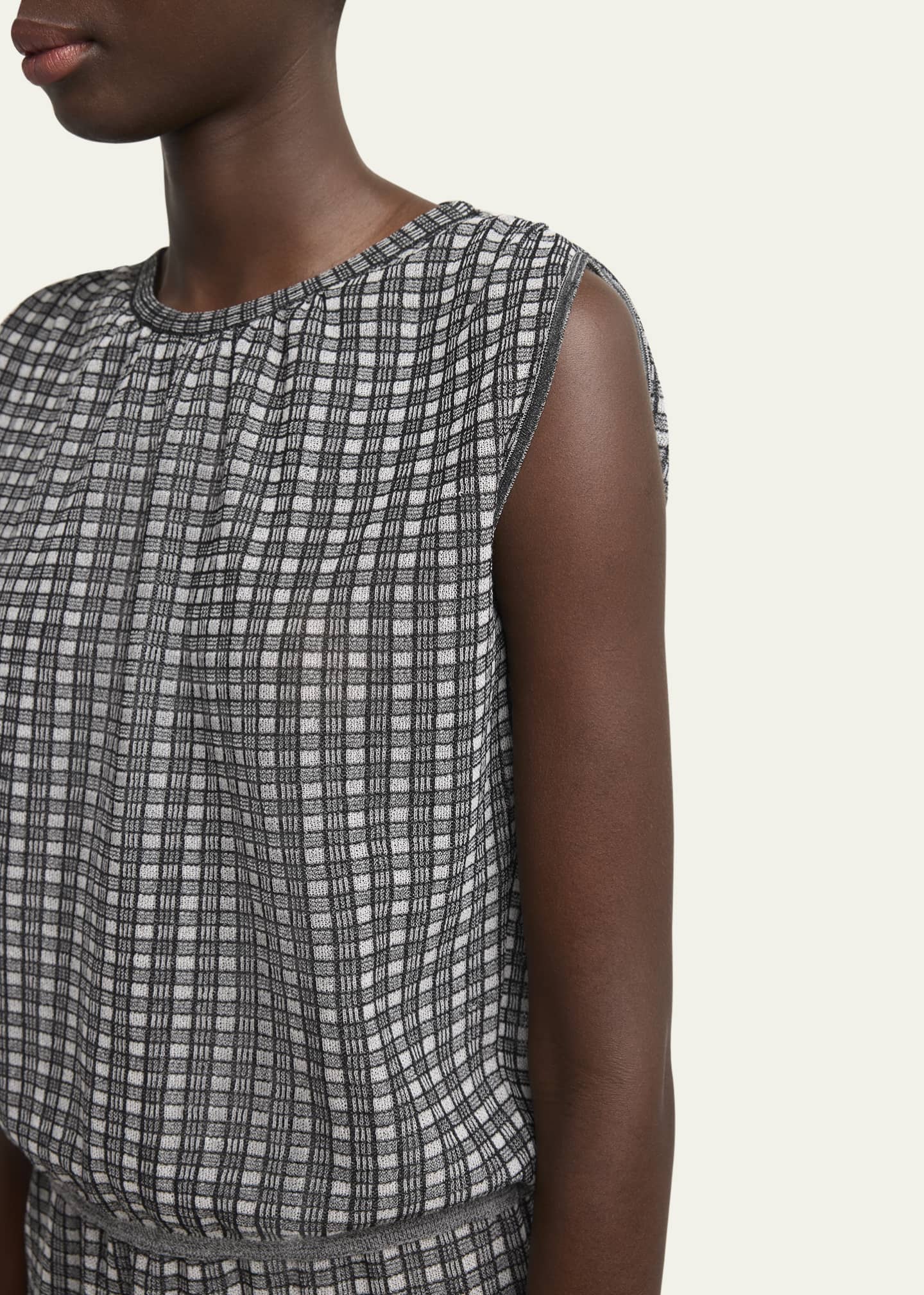 Proenza Schouler White Label Bradley Sleeveless Knit Plaid Top Image 5 of 5