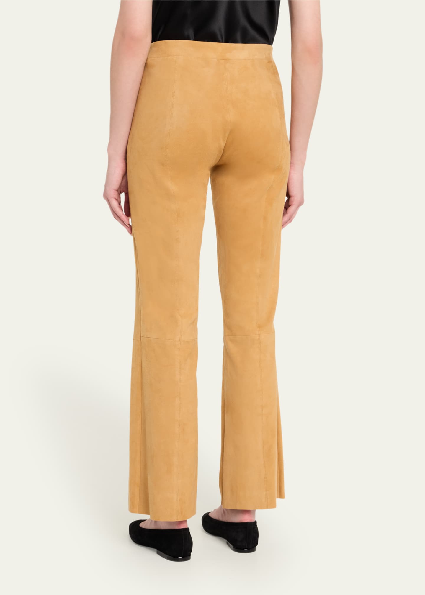 SPRWMN Suede Ankle Flare Pants with Princess Seaming Image 3 of 5