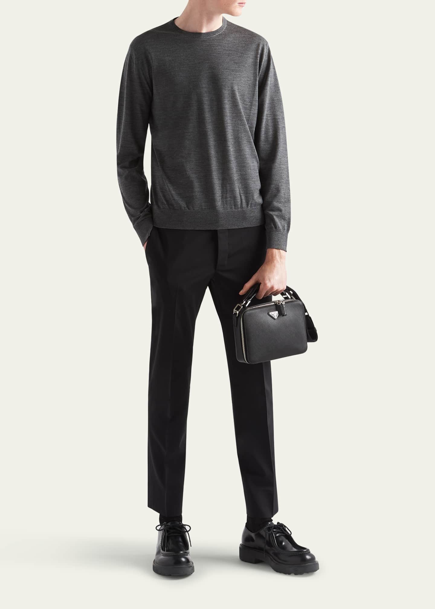 Prada Men's Slim Stretch-Wool Pants Image 2 of 5
