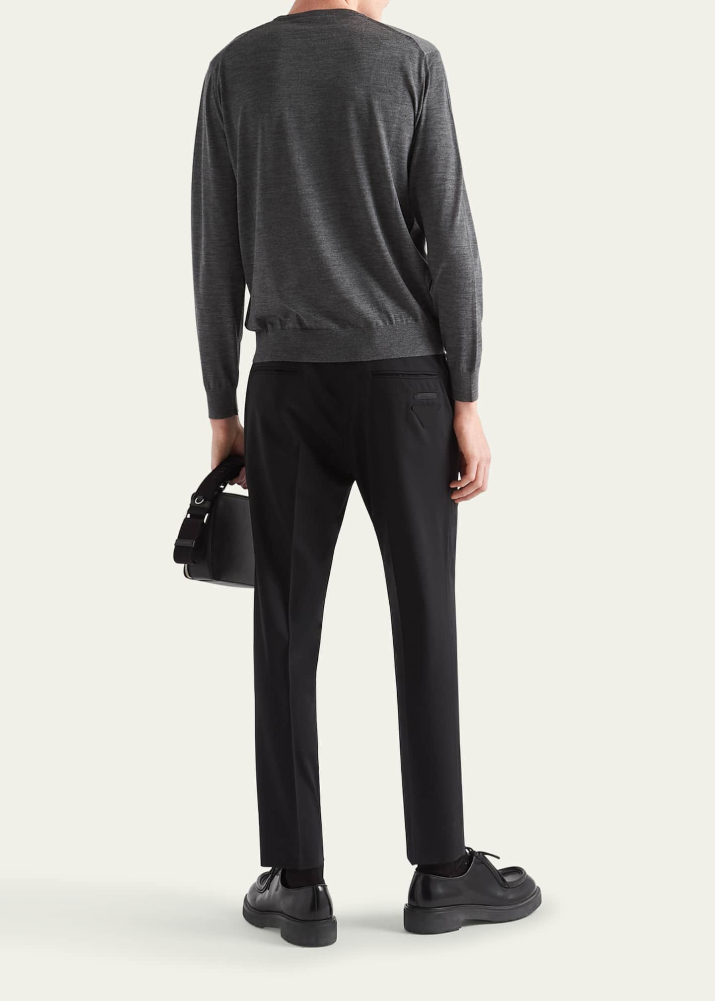 Prada Men's Slim Stretch-Wool Pants Image 3 of 5