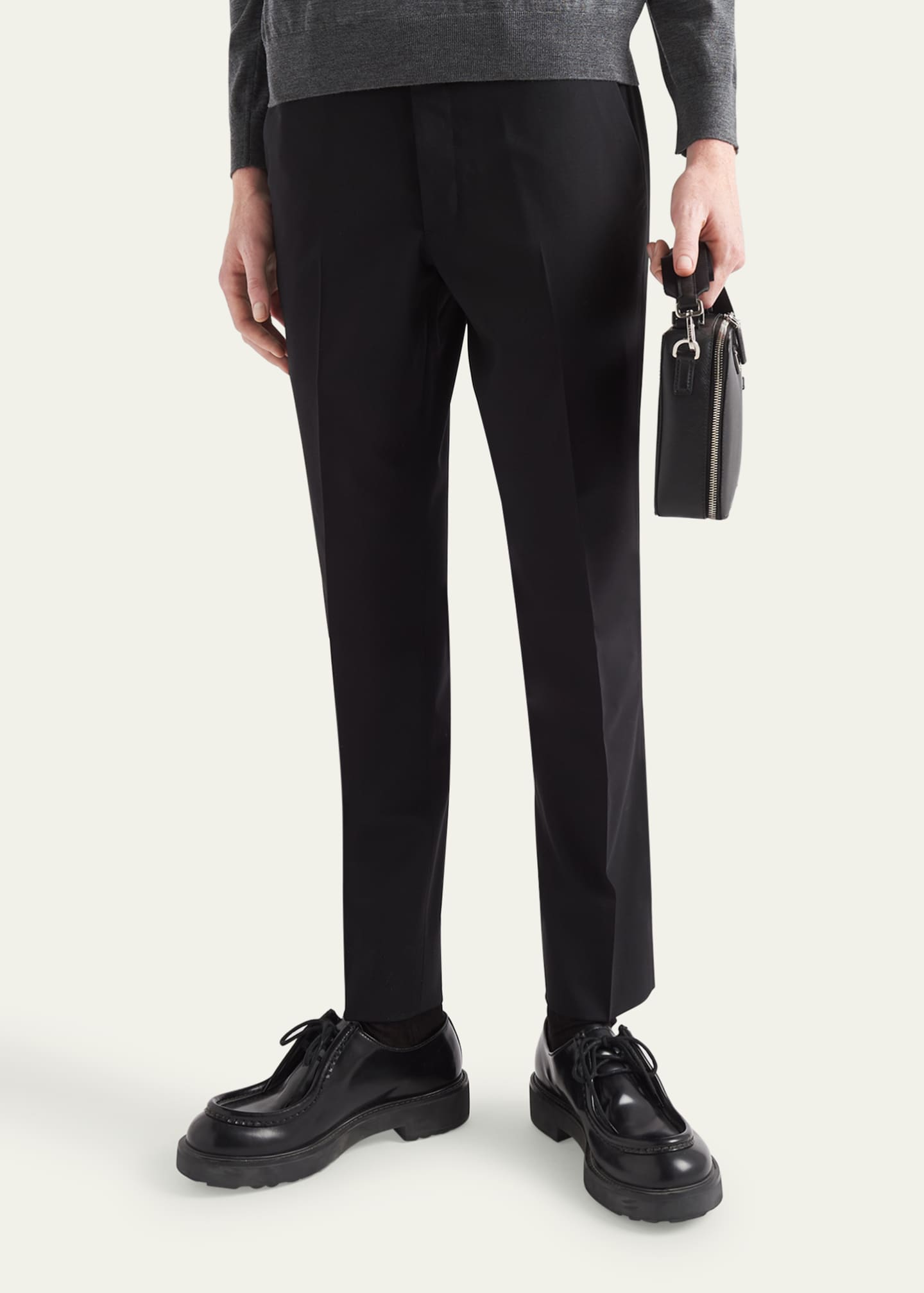 Prada Men's Slim Stretch-Wool Pants Image 4 of 5