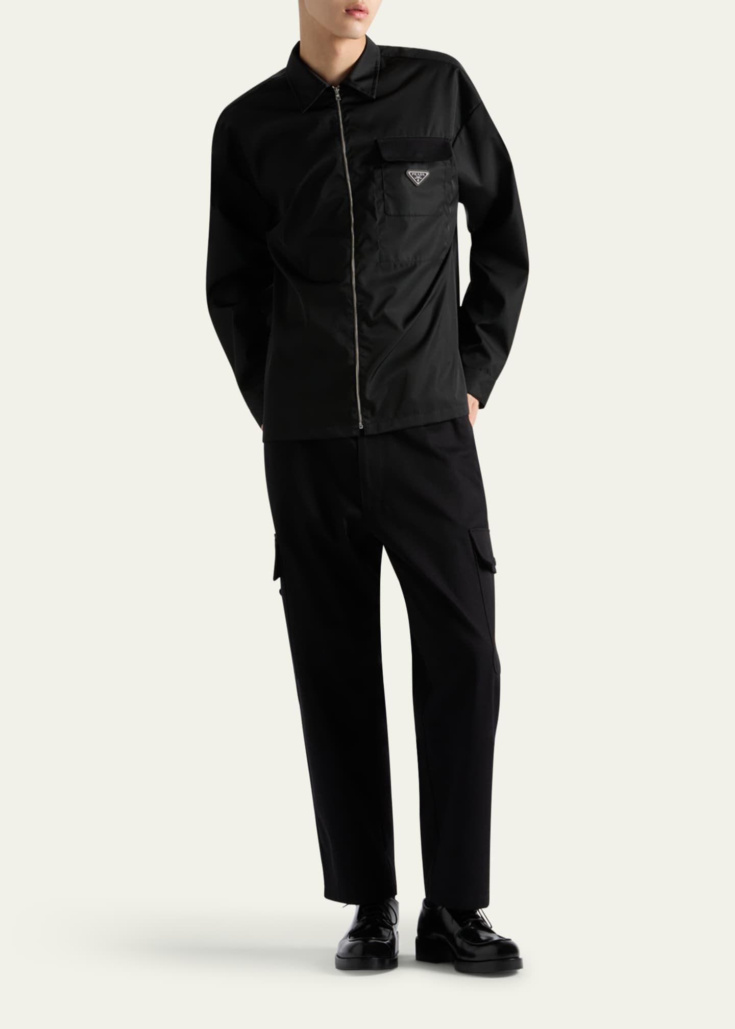 Prada Men's Re-Nylon Zip Shirt Image 2 of 4