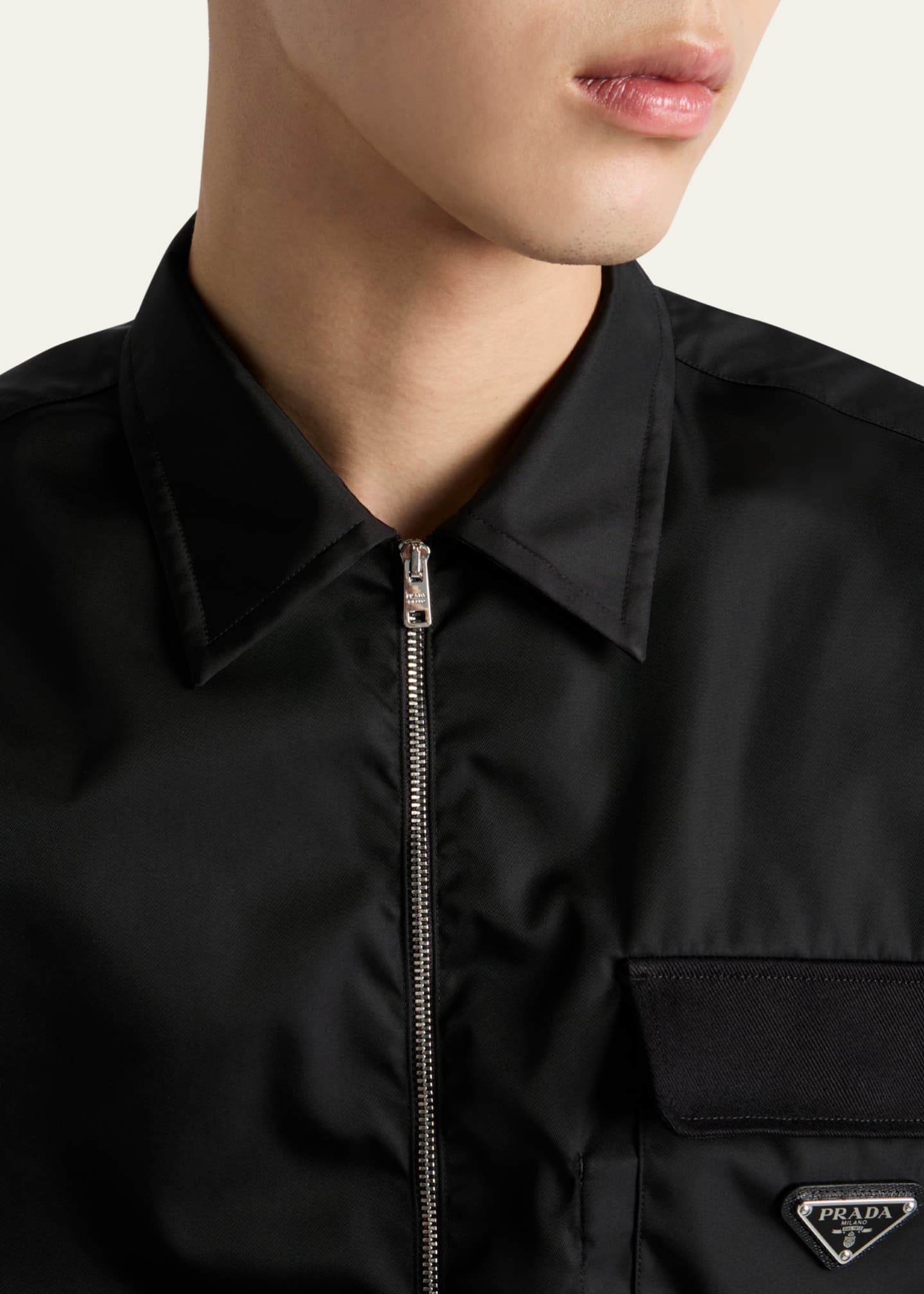 Prada Men's Re-Nylon Zip Shirt Image 4 of 4