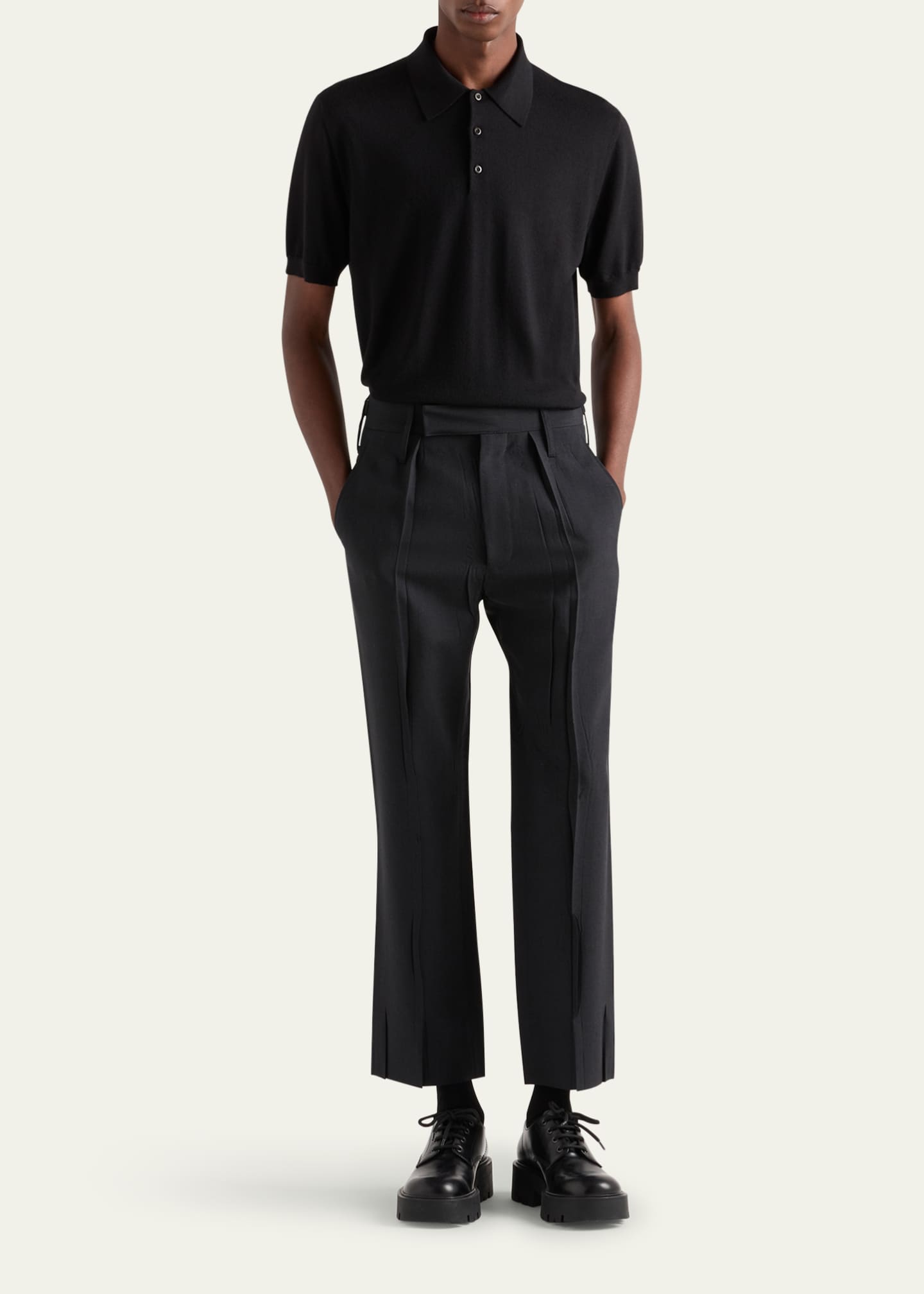 Prada Men's Short-Sleeve Polo Shirt Image 2 of 4
