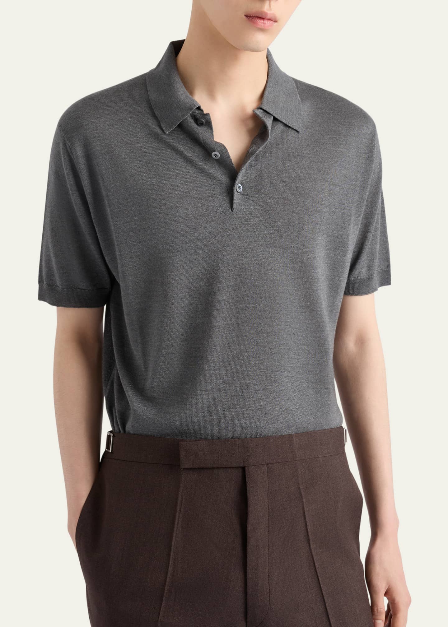 Prada Men's Short-Sleeve Polo Shirt Image 4 of 4