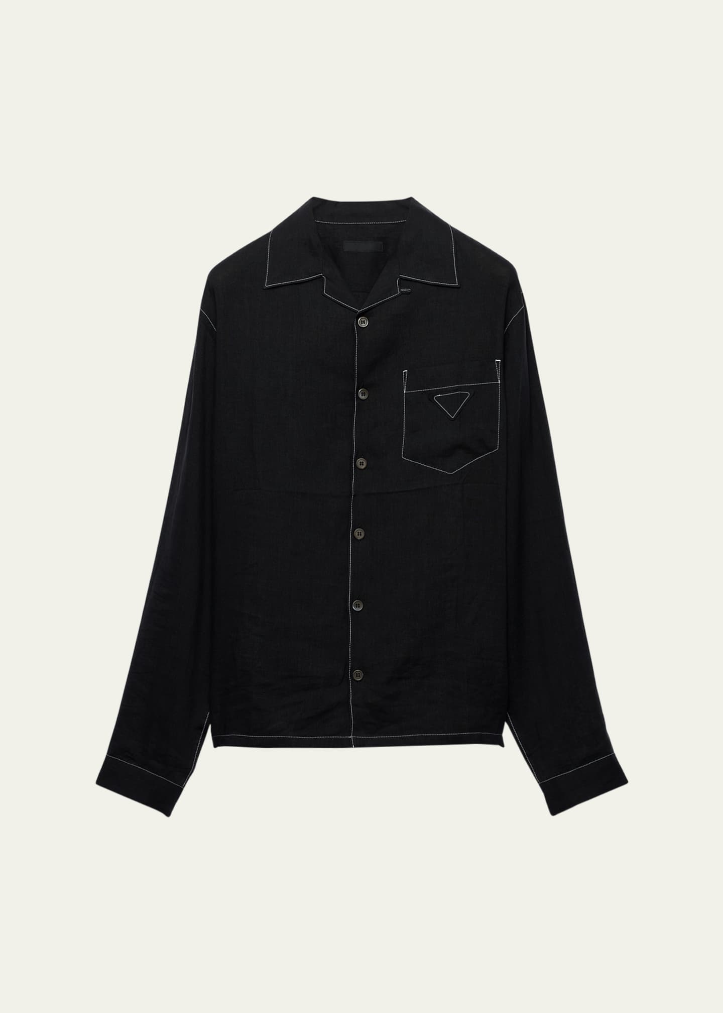 Prada Men's Linen Shirt Image 1 of 3