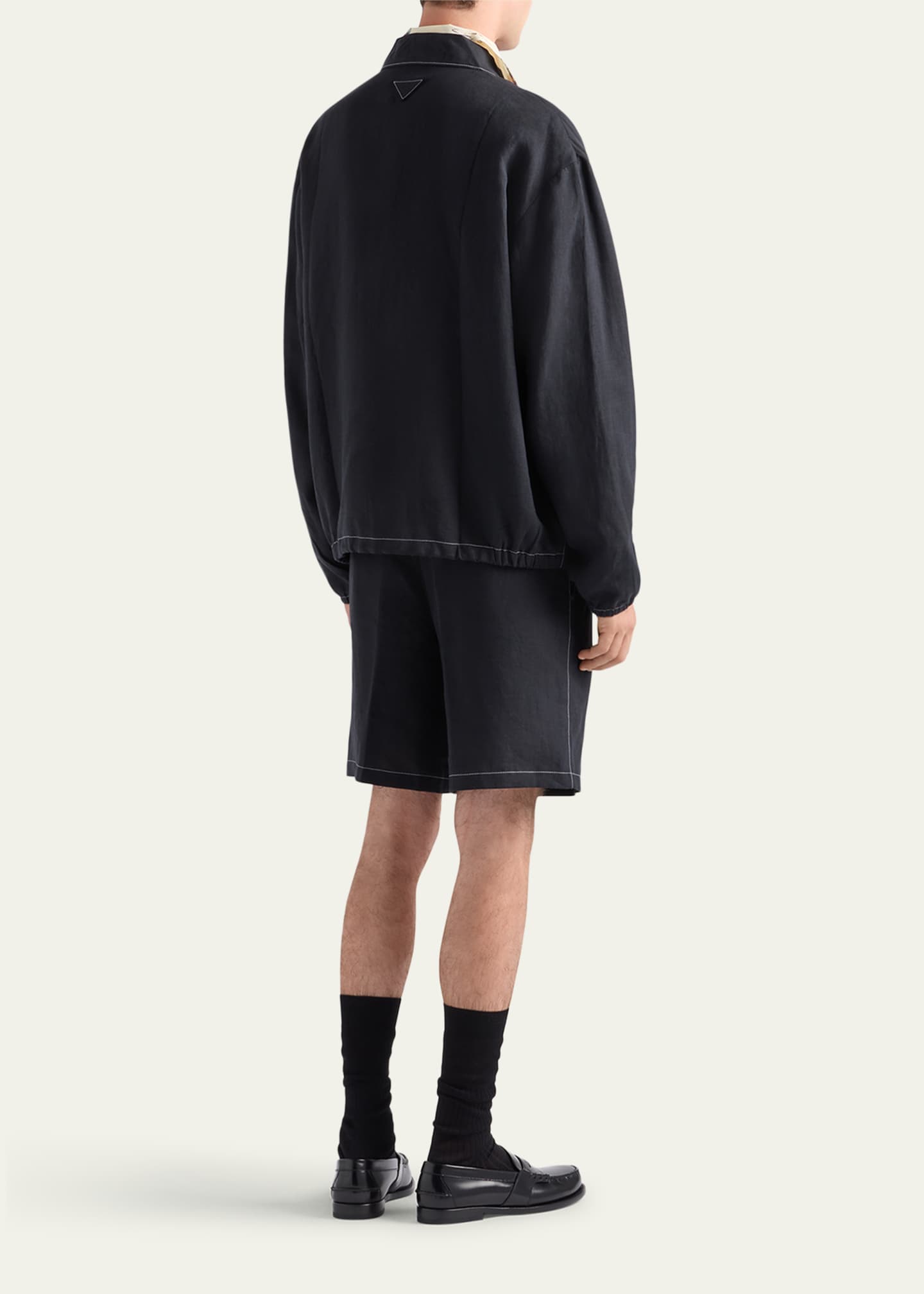 Prada Men's Linen Zip Jacket Image 3 of 4