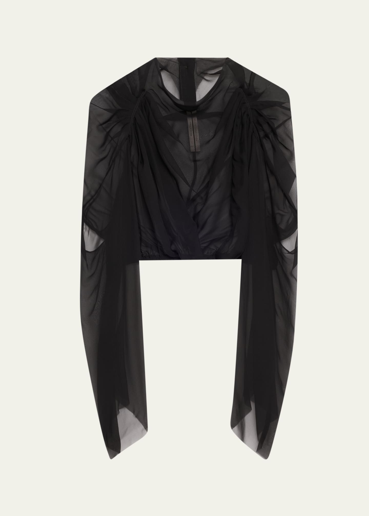 Rick Owens Claudette Chiffon Draped Top Image 1 of 5